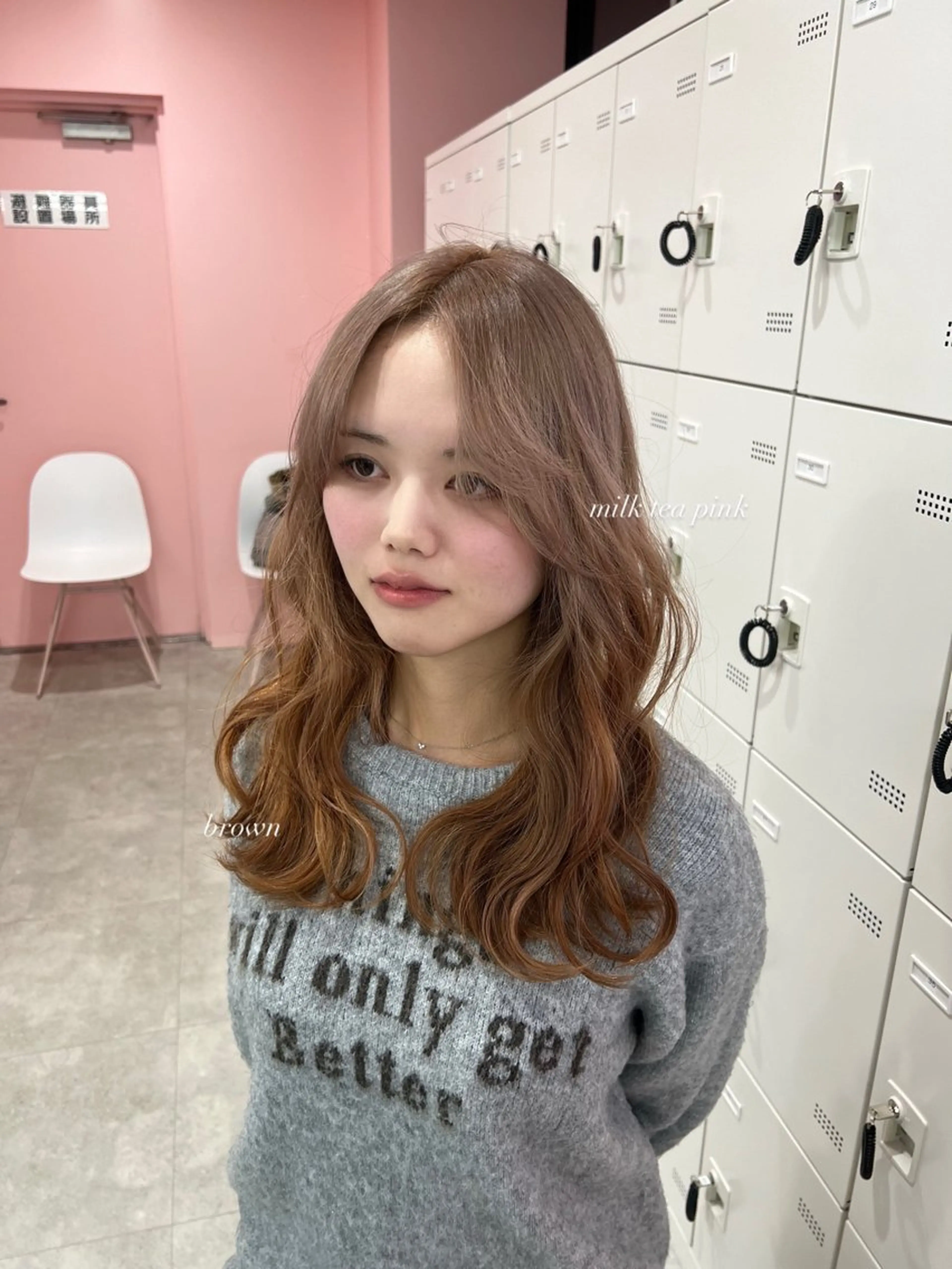 セミロング ヘアカラー レイヤーカット/ケ アブリーチ/Moeのヘアスタイル