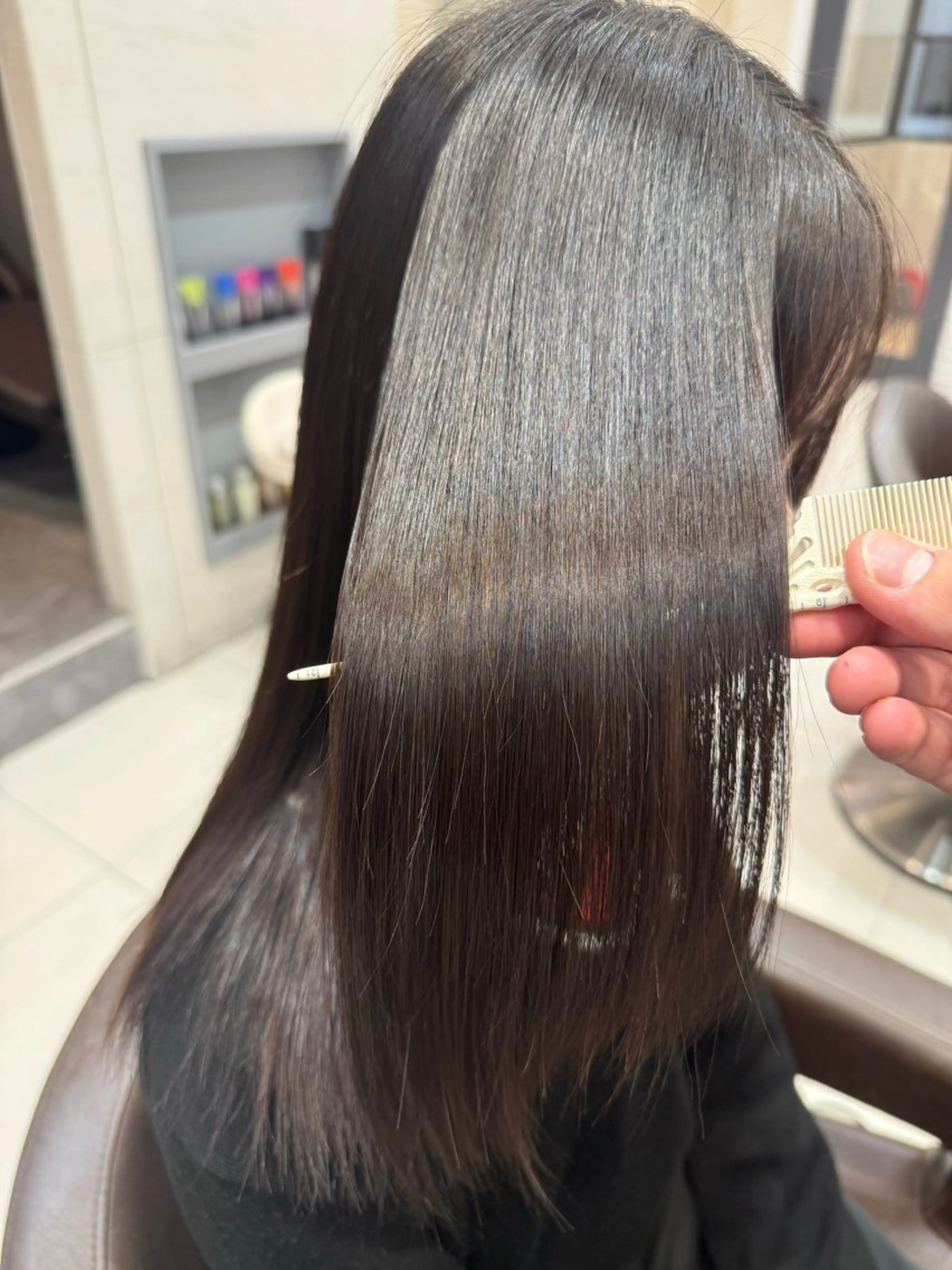 ミディアム 髪質改善 縮毛矯正 HARE&MAKE EARTH 草津エイスクエア店所属・ヒラタ ソウタのヘアスタイル