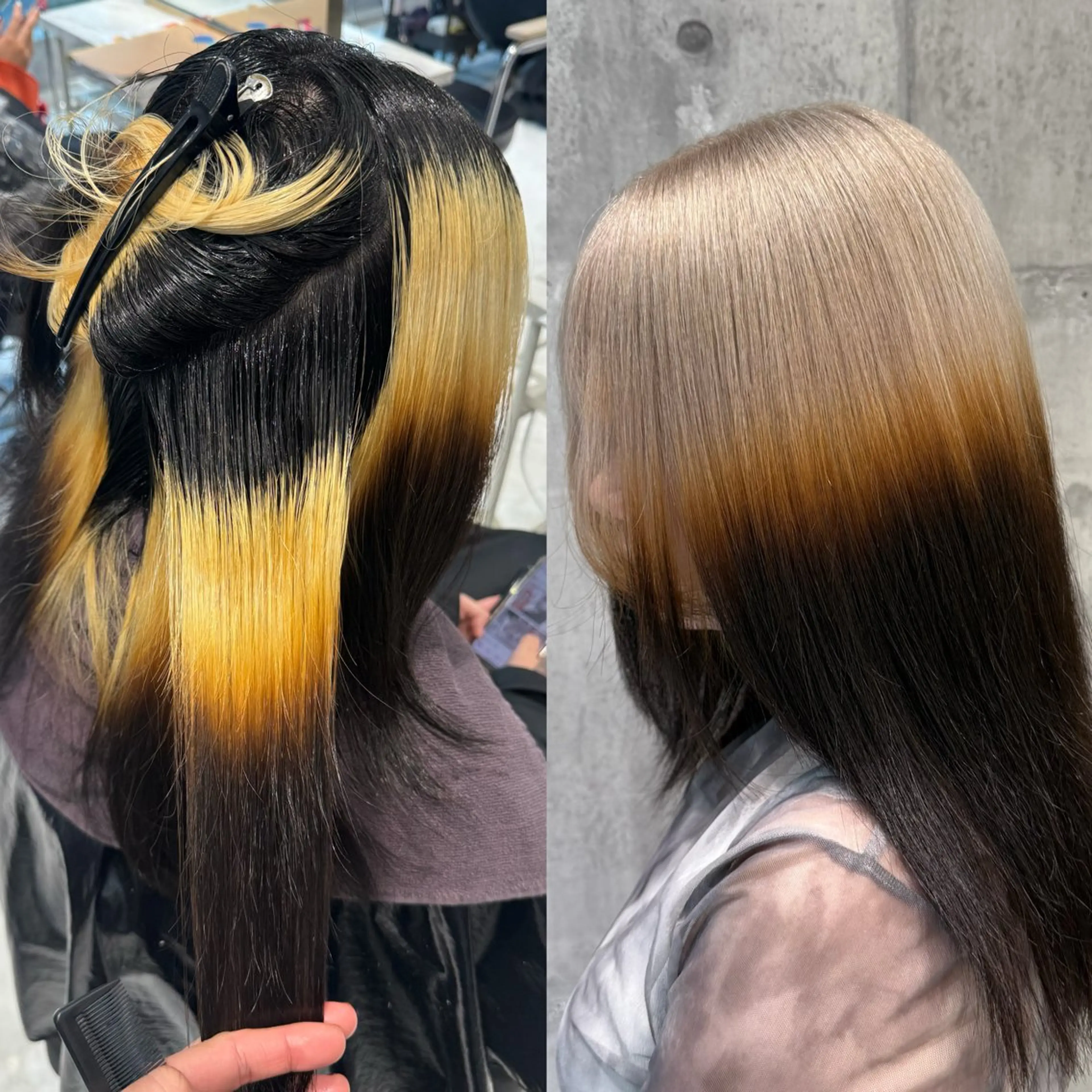 セミロング カラー ベージュカラー ブリーチ ブロンド ミルクティーベージュ ピンクカラー ヘアカラー ハイトーン特化/ ムラ修正/拓真のヘアスタイル