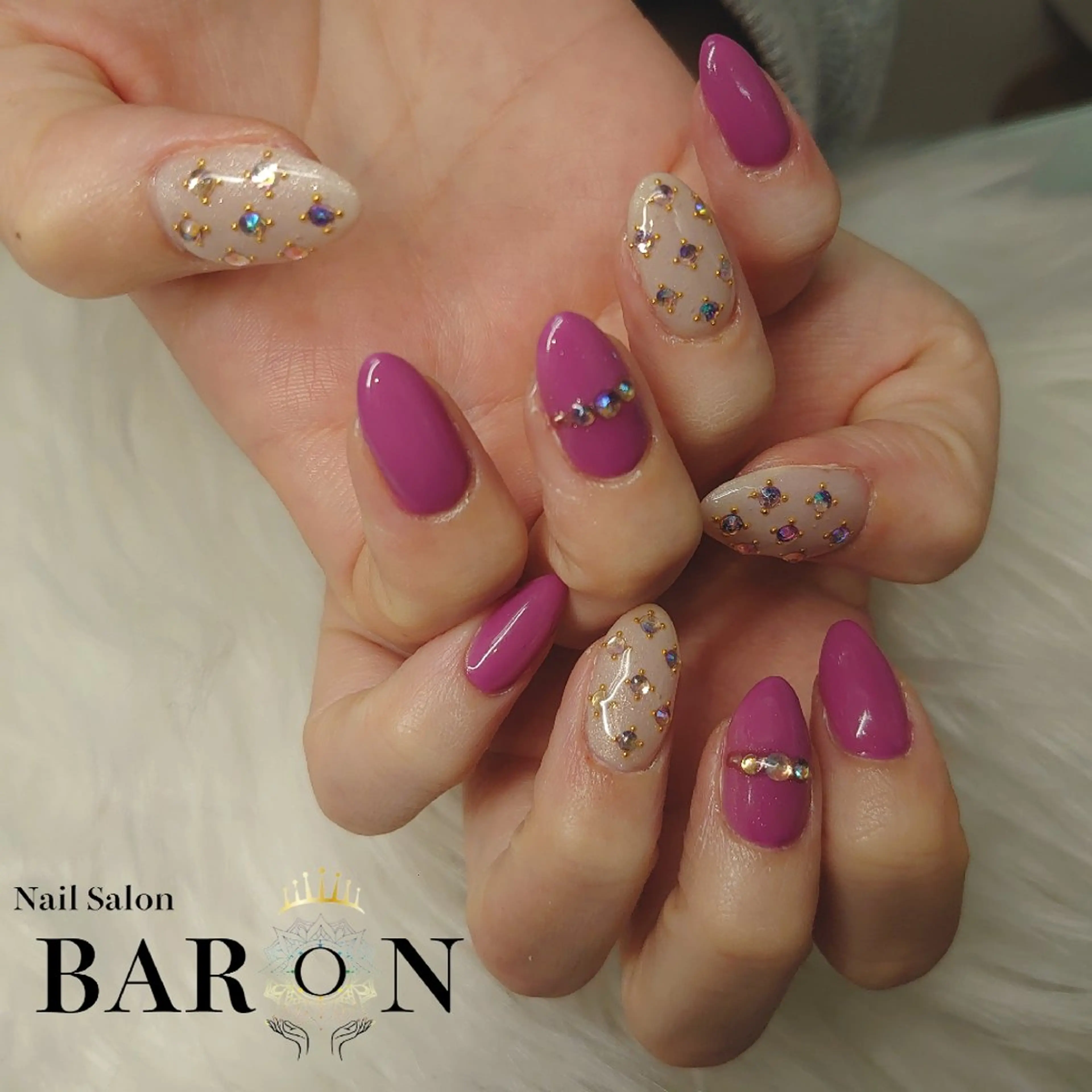 ネイル オーロラネイル ストーンネイル ♛BARON♛ AOIのネイルデザイン