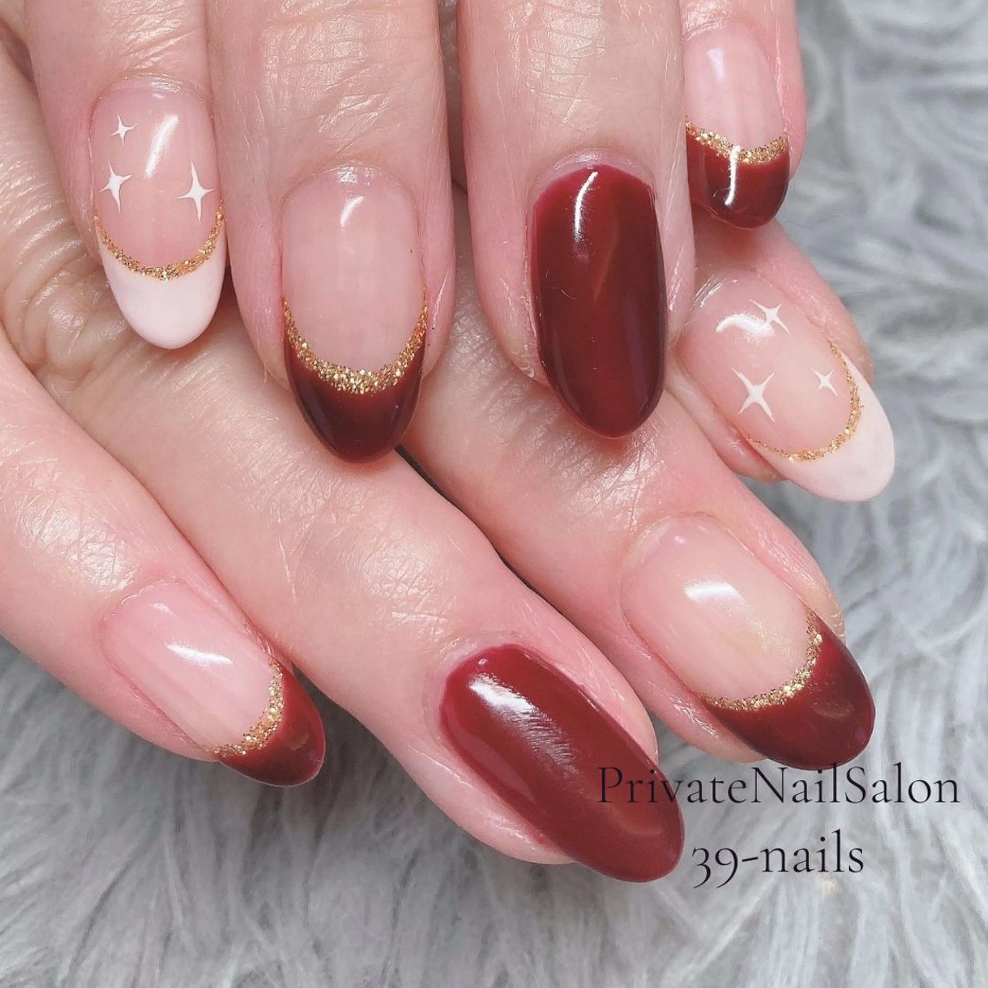 ネイル フレンチネイル ジェルネイル 持ち込み ワンカラーネイル パラジェル ハンドネイル 39-nails EharaMikuのネイルデザイン
