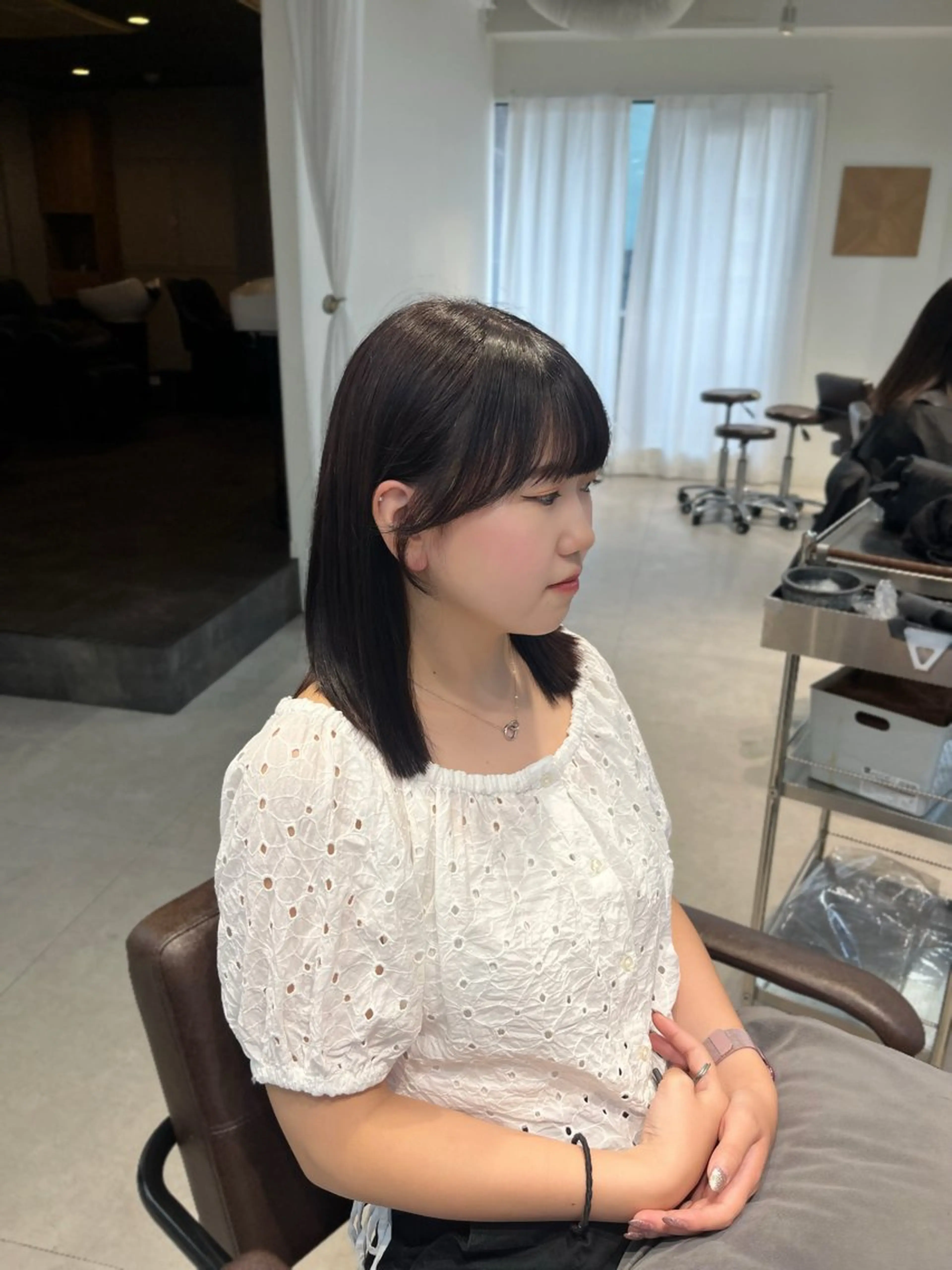 カラー ヘアアレンジ カット ヘアカラー 似合わせ顔まわり カット🤍森尾真由美のヘアスタイル