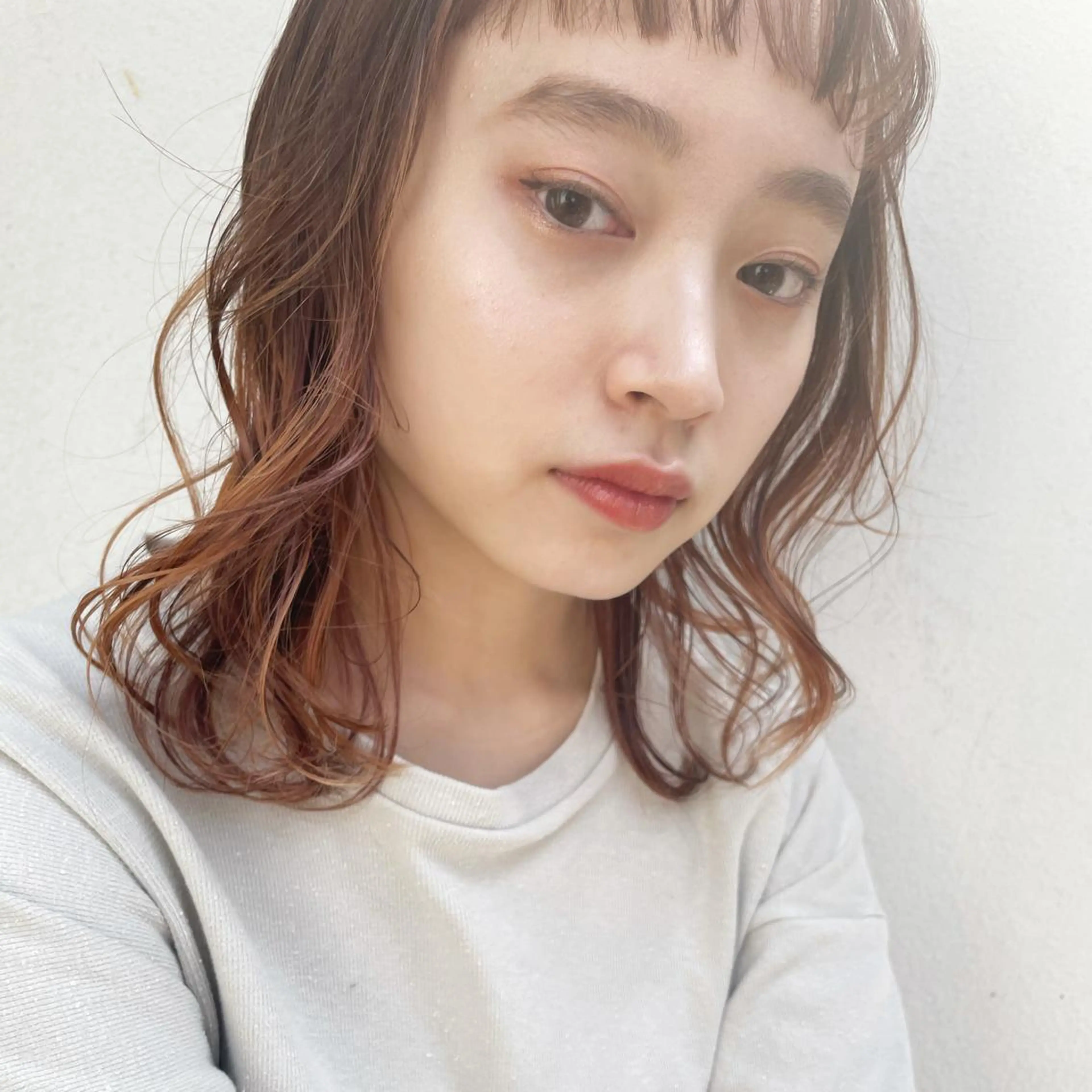 ミディアム カラー カット ヘアカラー トリートメント 嶋佐 昌大 シマサマオのヘアスタイル