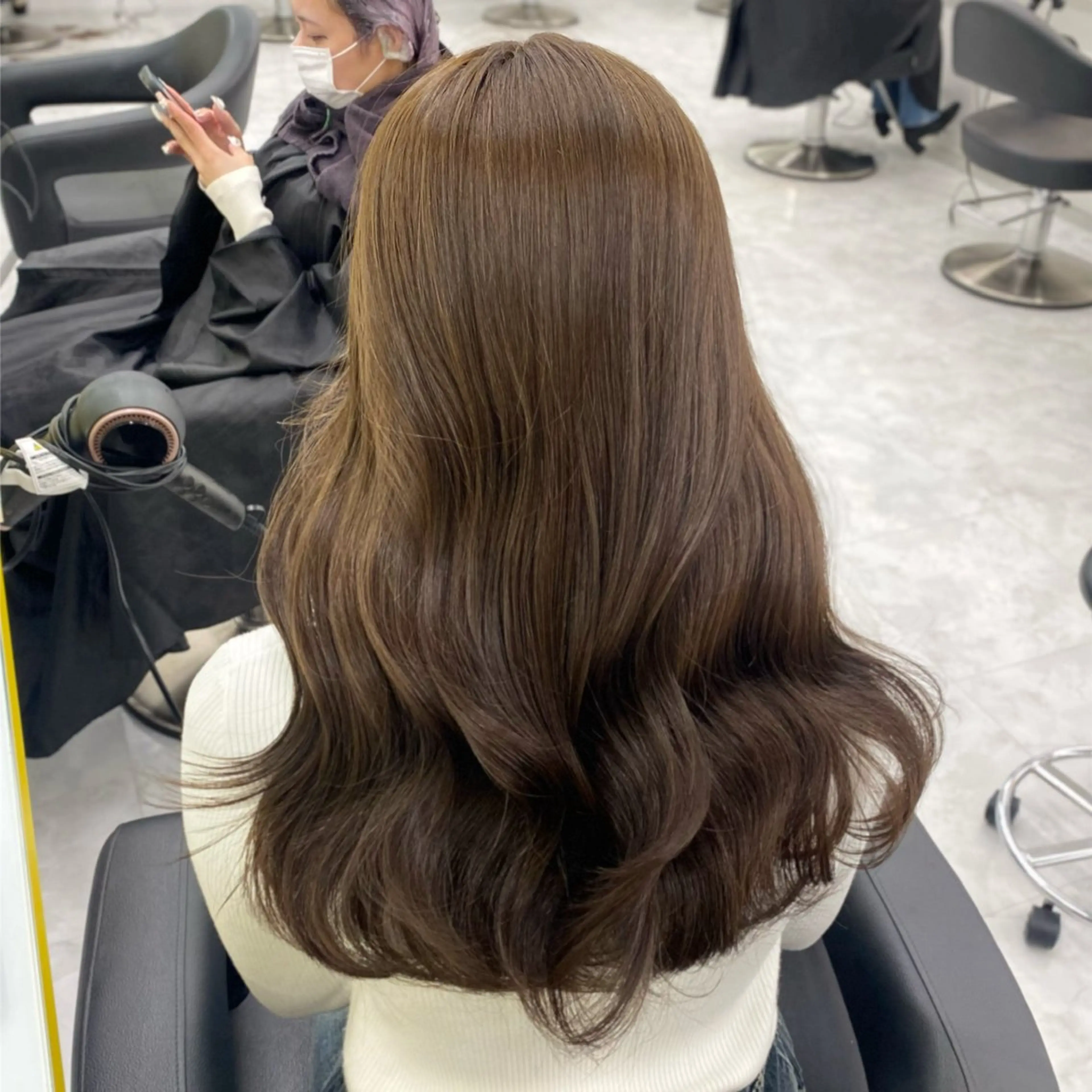 セミロング カラー パーマ ヘアアレンジ メンズ キッズ メンズブリーチ ベージュカラー ブリーチ 透明感カラー ミルクティーベージュ Lumo所属・💖横浜ブリーチなし 💖MIHOのヘアスタイル