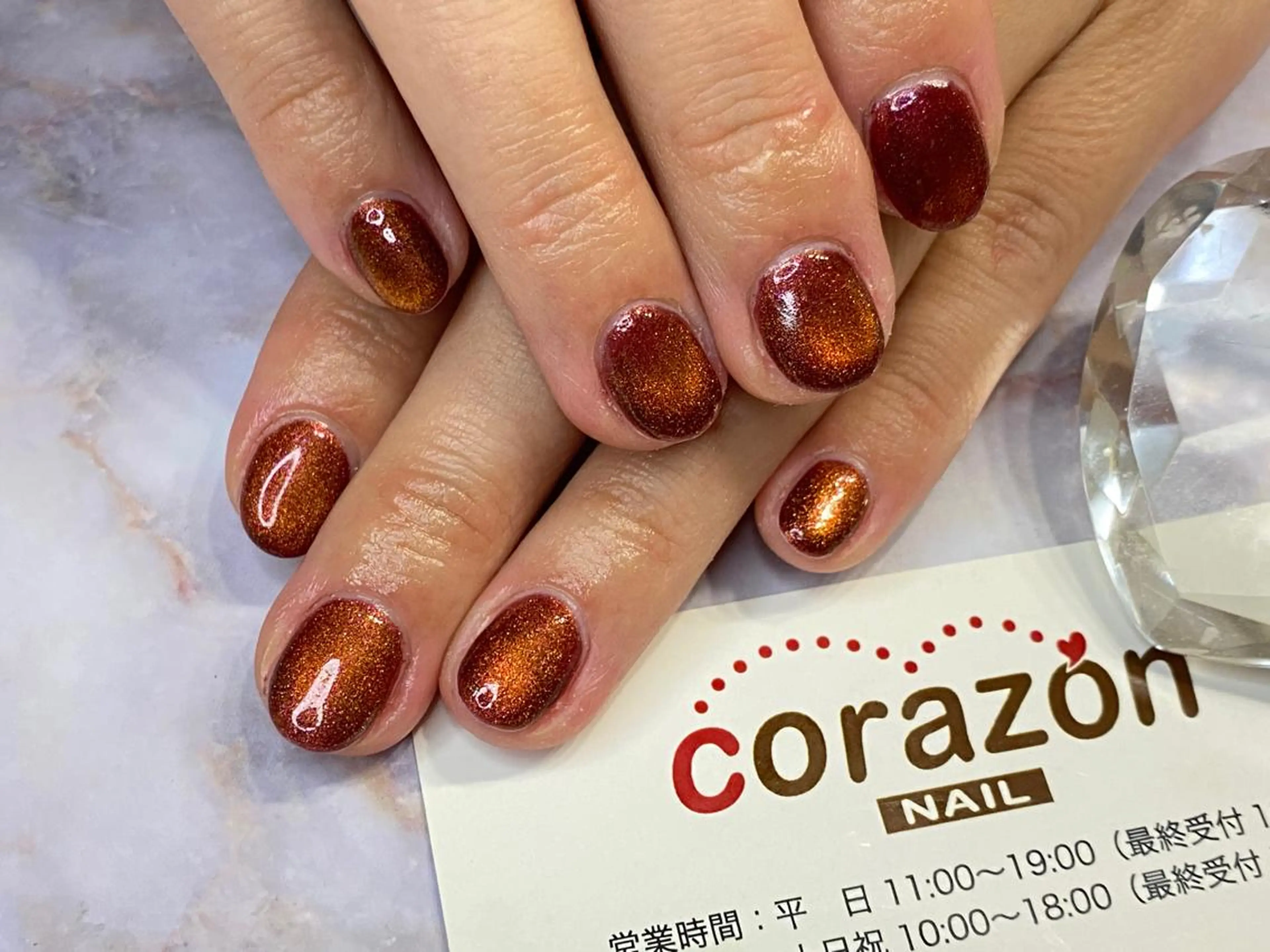 ネイル ジェルネイル マグネットネイル ワンカラーネイル ハンドネイル corazon所属・ネイリスト aicoのネイルデザイン
