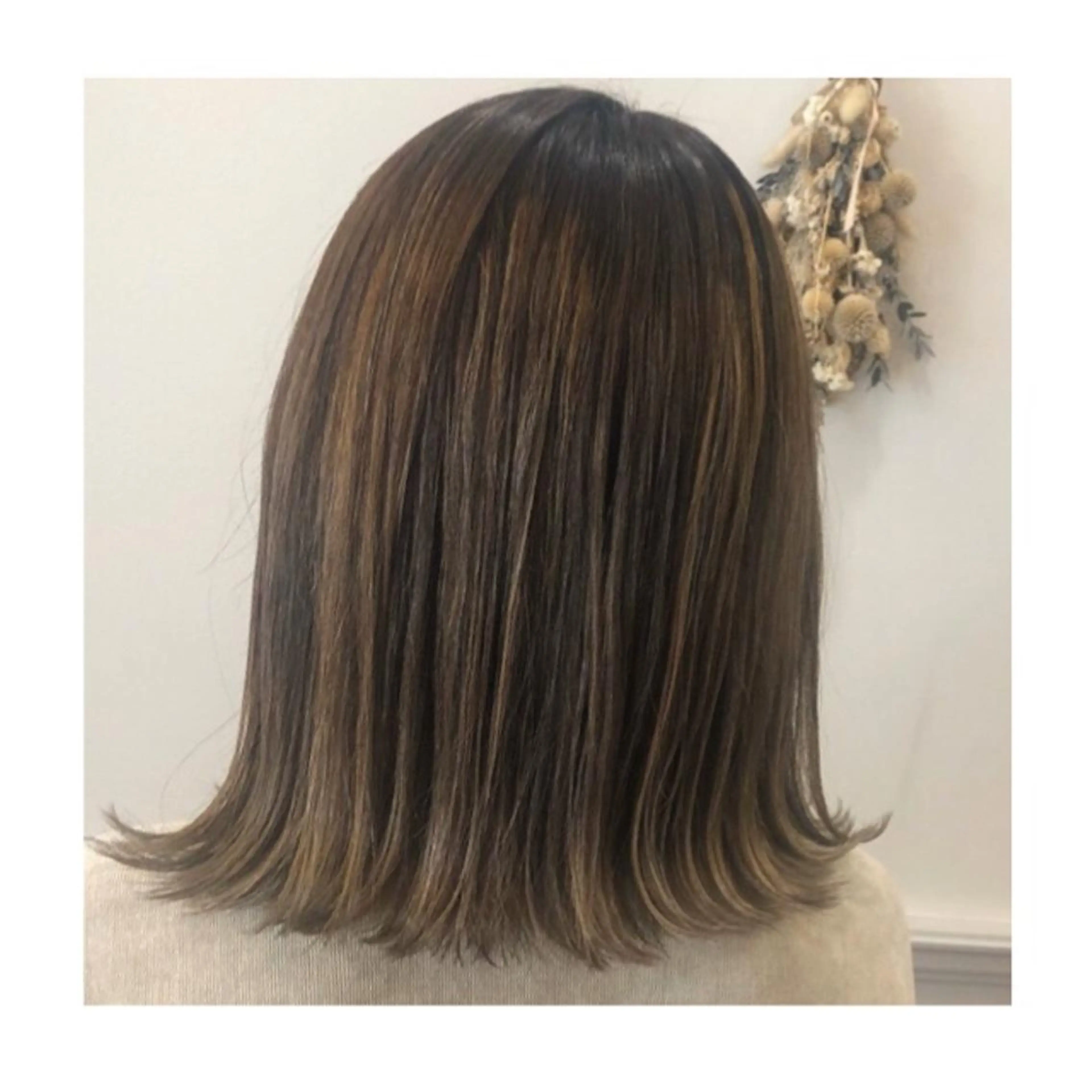 ミディアム ボブ 外国人風カラー 外ハネヘア ヘアカラー トリートメント ❁⃘ ち だ り さ ❁⃘のヘアスタイル