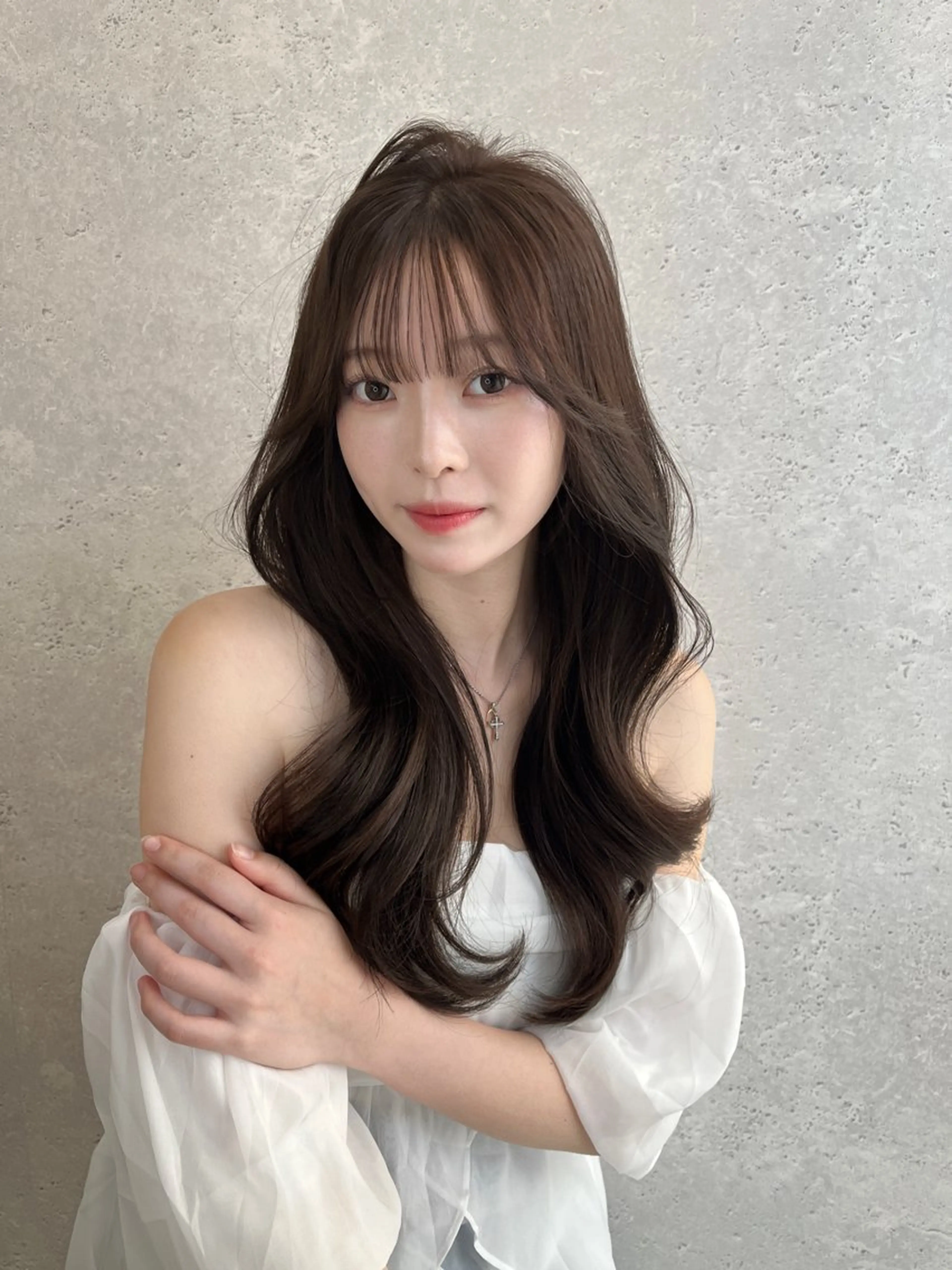 ロング カラー ヘアカラー ヘアセット 🤎大人かわいい🤎 韓国レイヤー🤎力丸のヘアスタイル