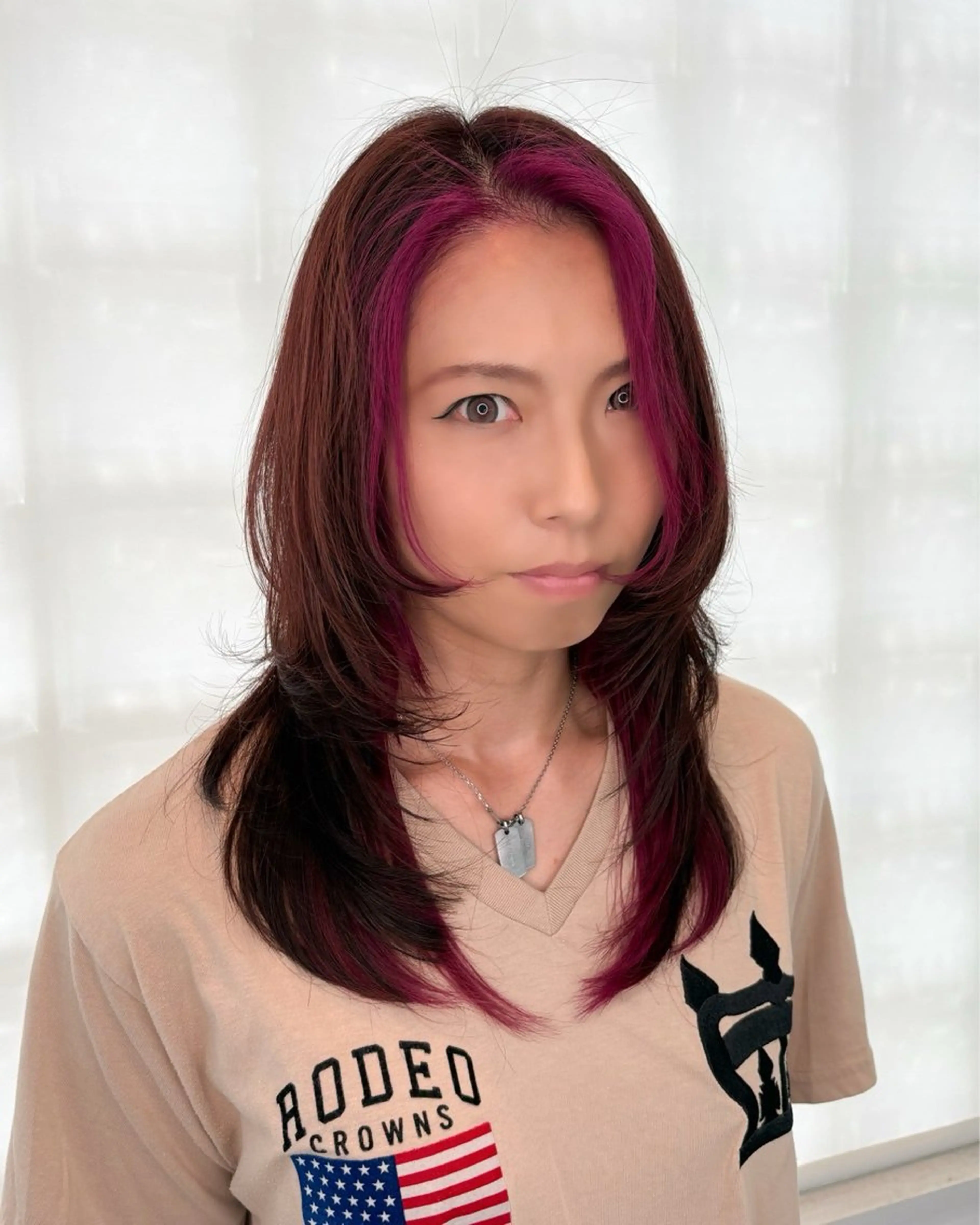 セミロング カラー レイヤーカット ウルフカット ウルフレイヤー カットモデル募集 コンドウ ユウヤのヘアスタイル