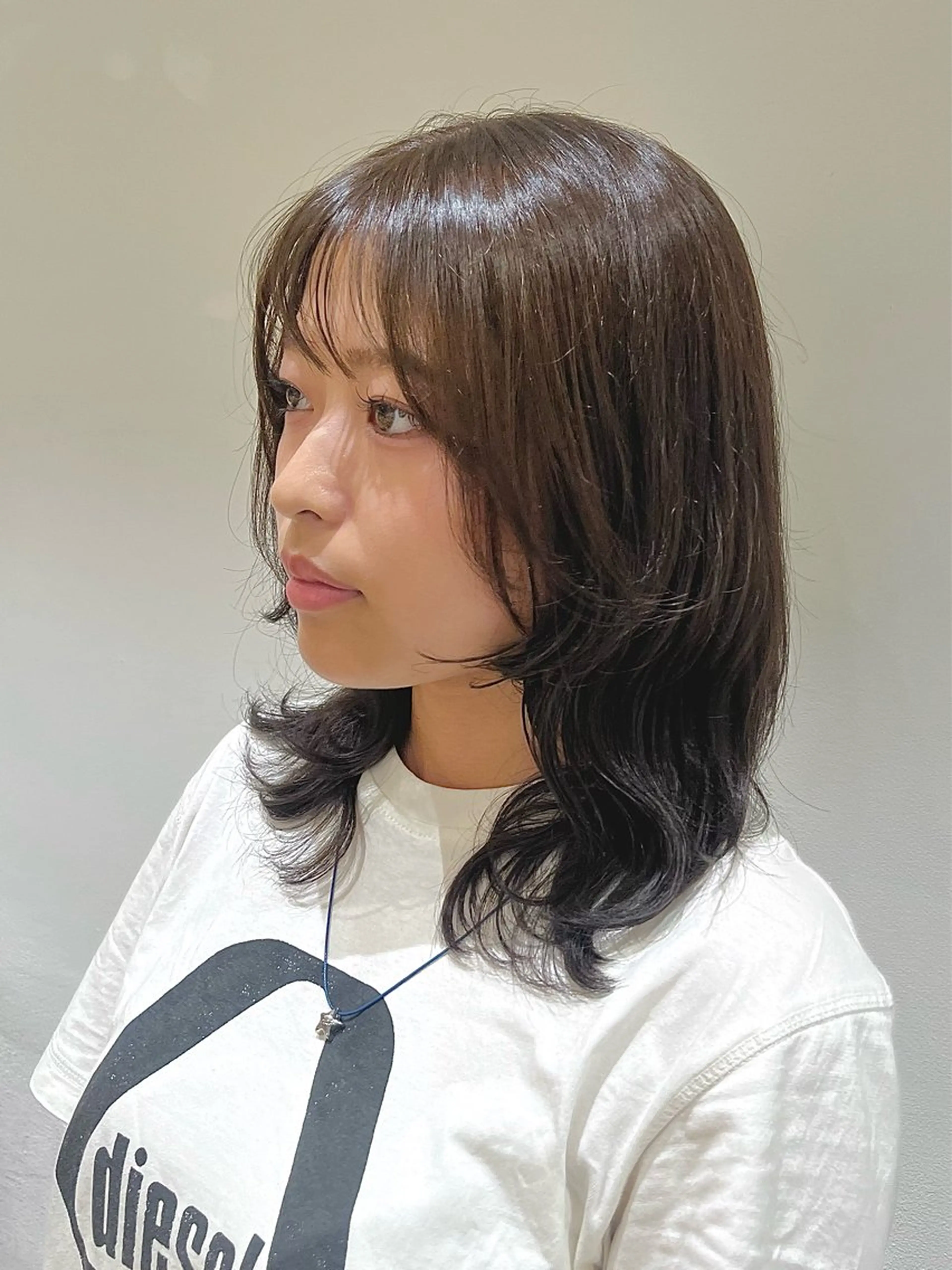 ミディアム レイヤーカット 暖色カラー/似合わせ カット/名古屋/辻のヘアスタイル