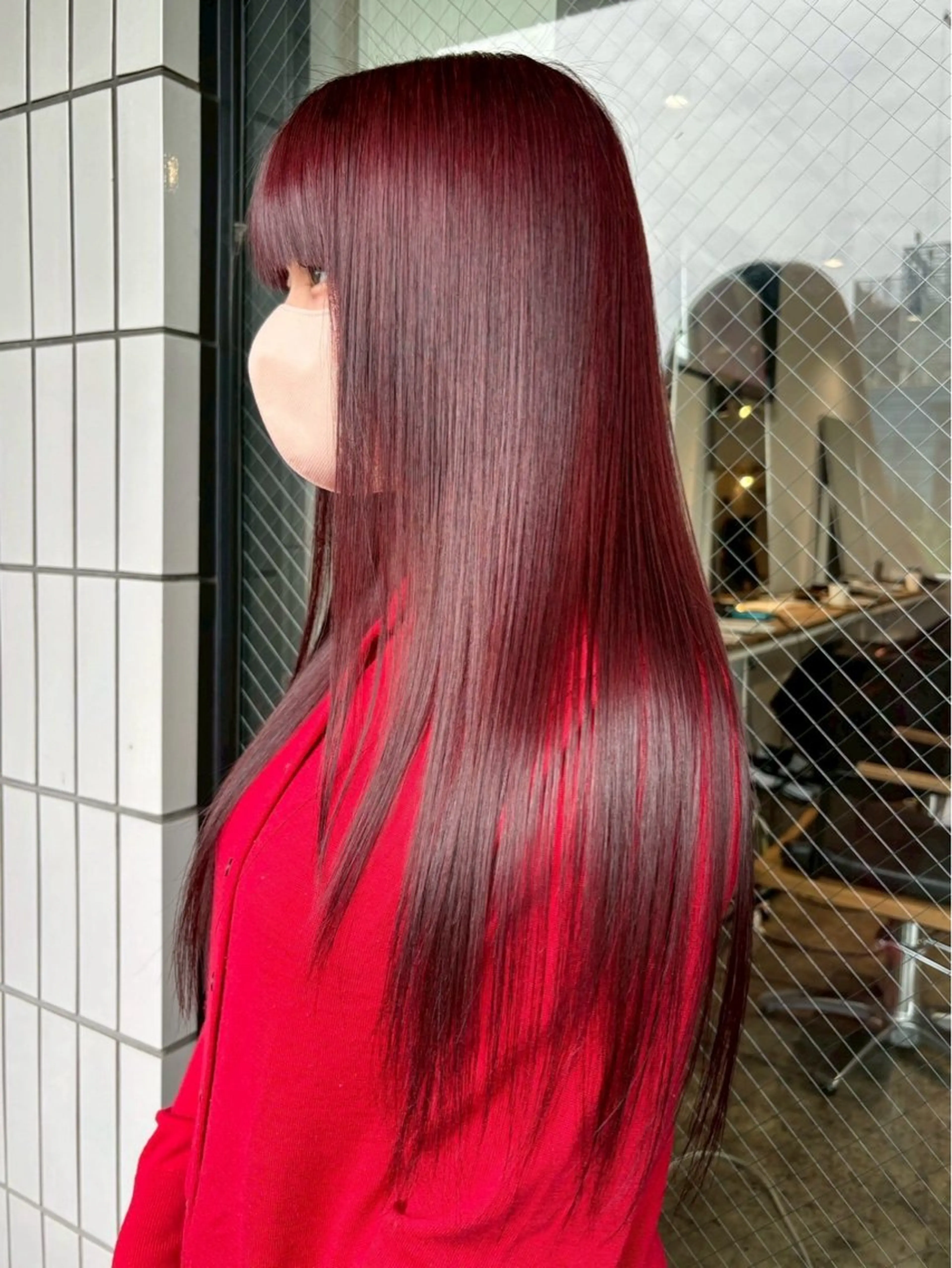 ロング カラー ブリーチ ブラウンカラー カシス ブリーチなしカラー ピンクカラー ヘアカラー トリートメント 🩷ブリーチなし韓国 へア🩷HARUKAのヘアスタイル