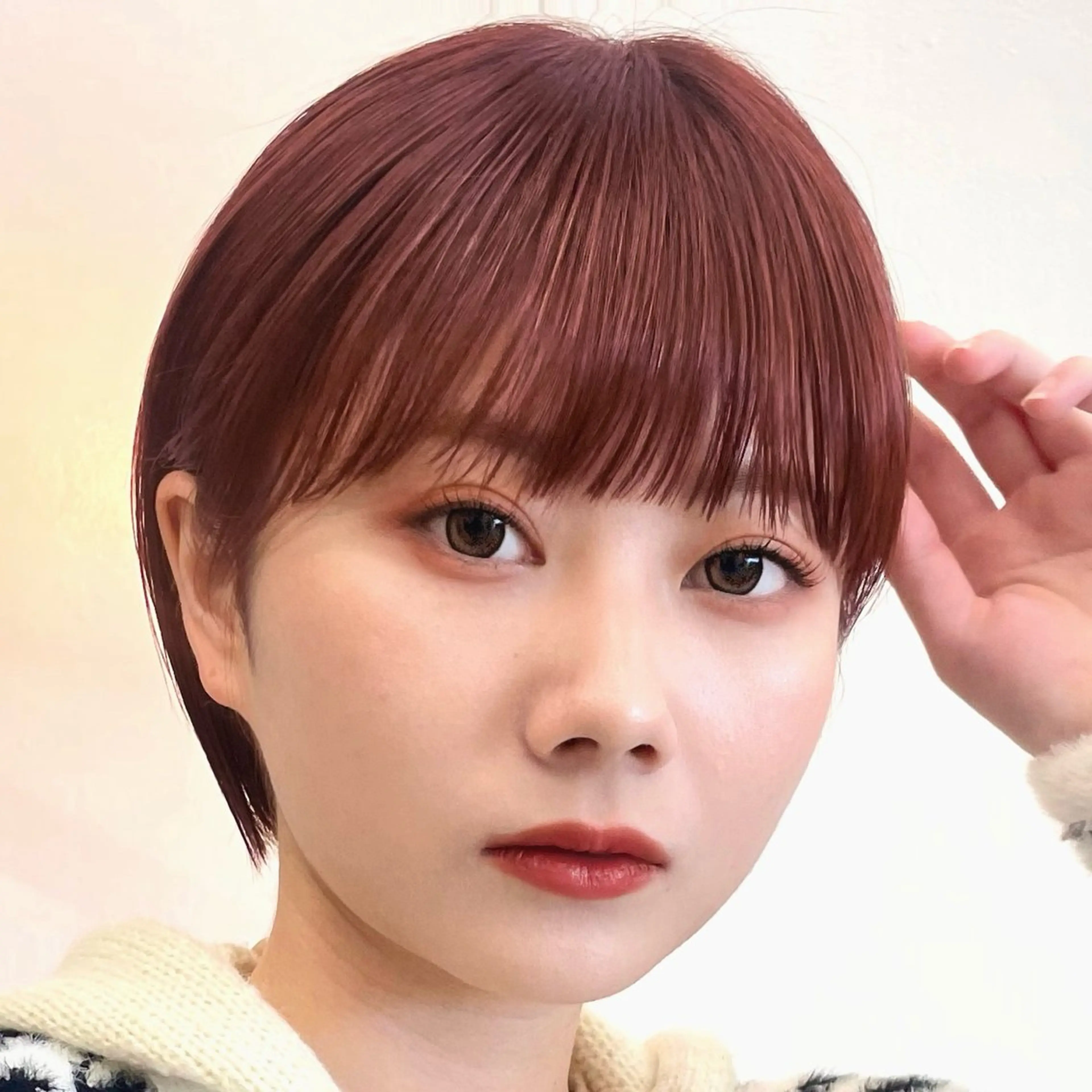 ショート カラー ブリーチ ピンクカラー レッドカラー ボブ/レイヤー/ 艶髪/HANA💗のヘアスタイル