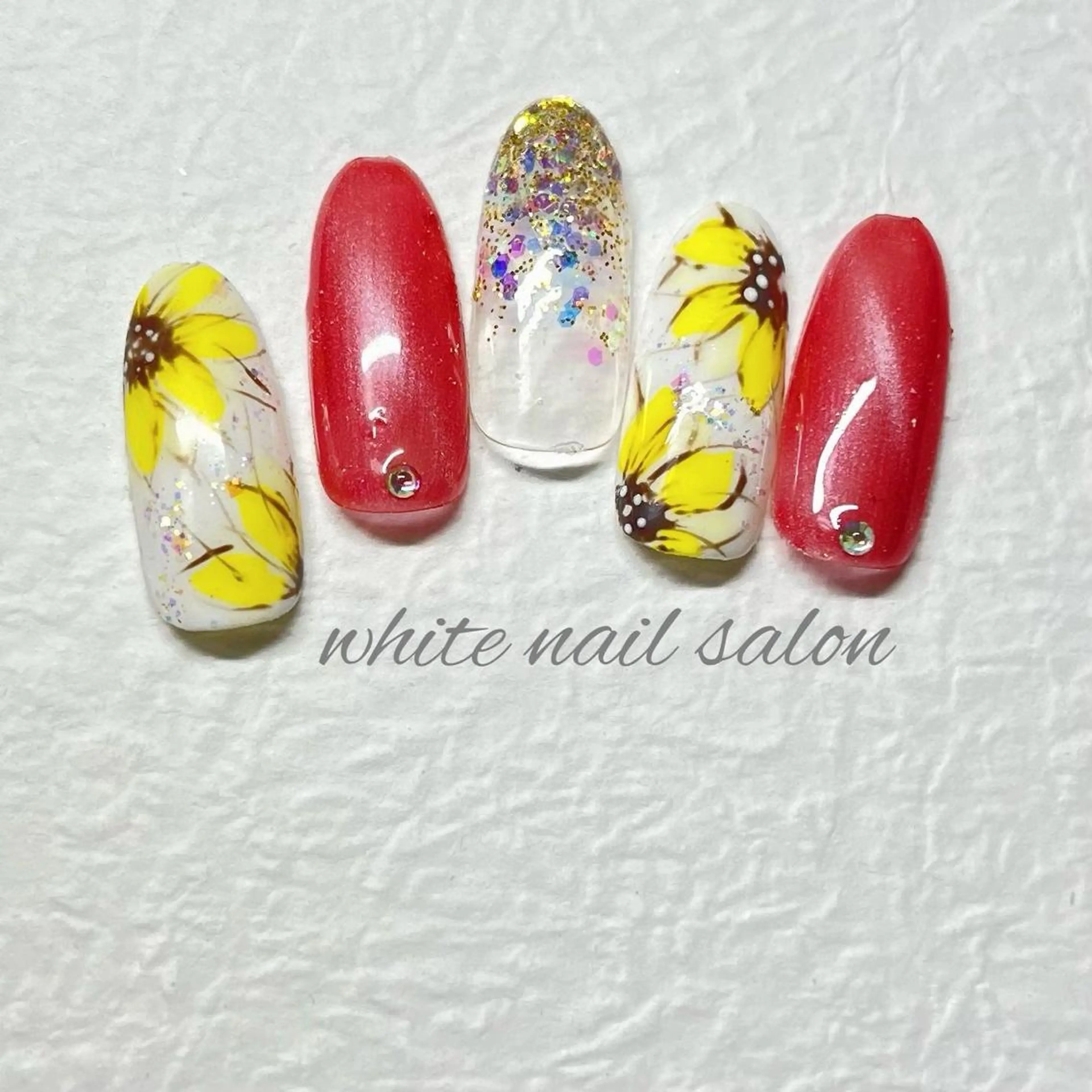 ネイル フットネイル ジェルネイル ハードジェル ラメ(グリッター) 持ち込み ハンドネイル white nail salonのネイルデザイン