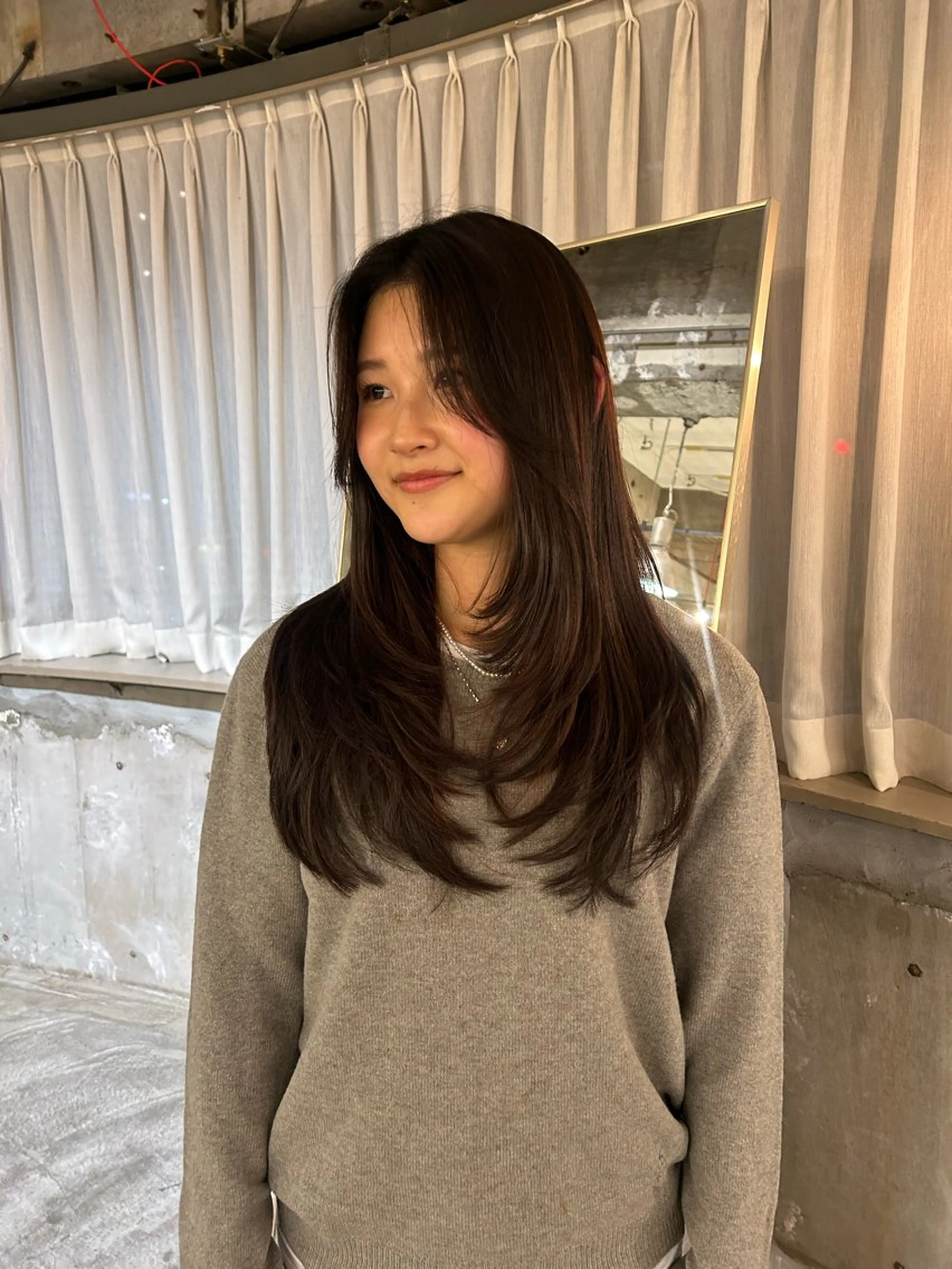 ロング カラー レイヤーカット カット 丸みショート /NAGISAのヘアスタイル