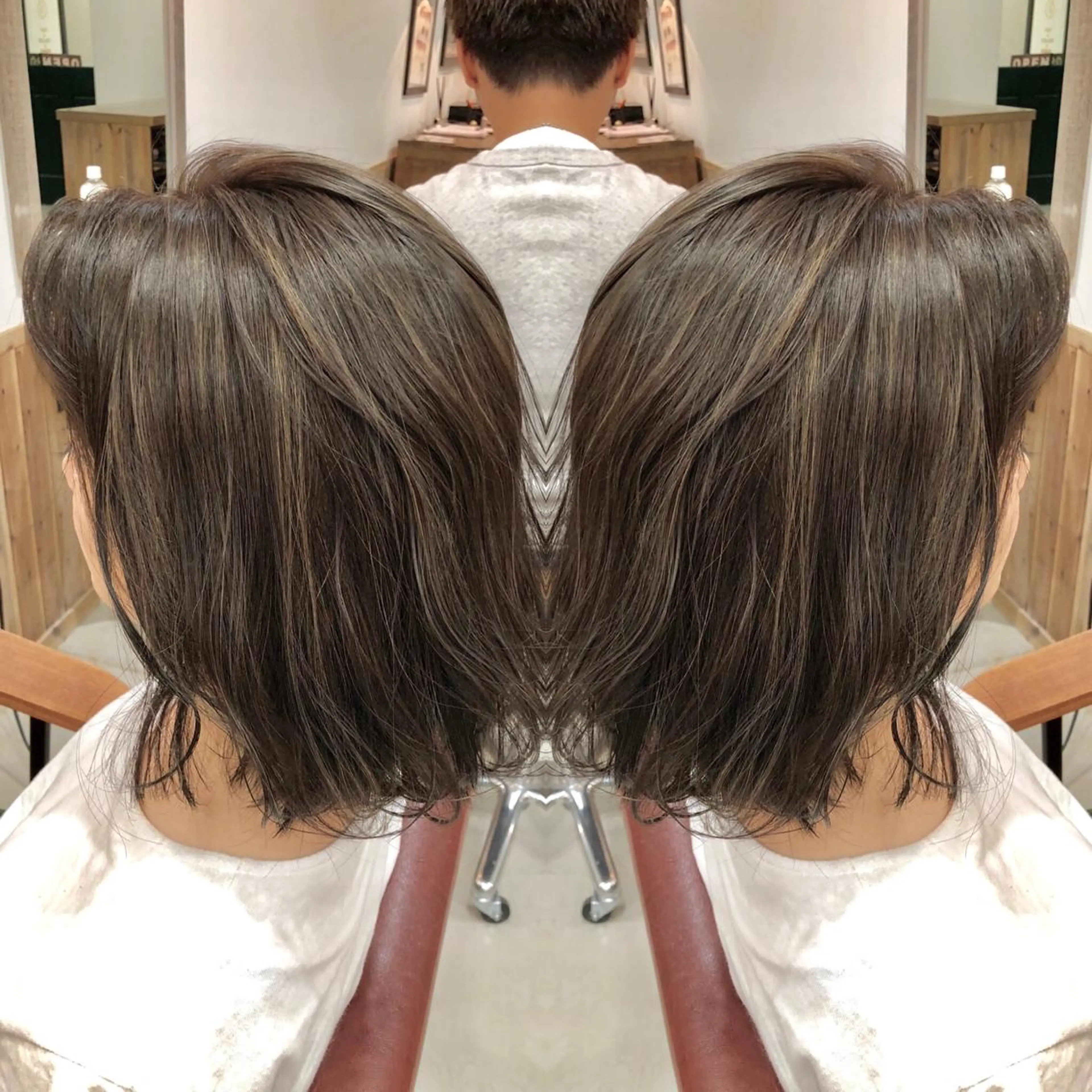 ミディアム カラー ハイライトカラー ハイライト M IIのヘアスタイル