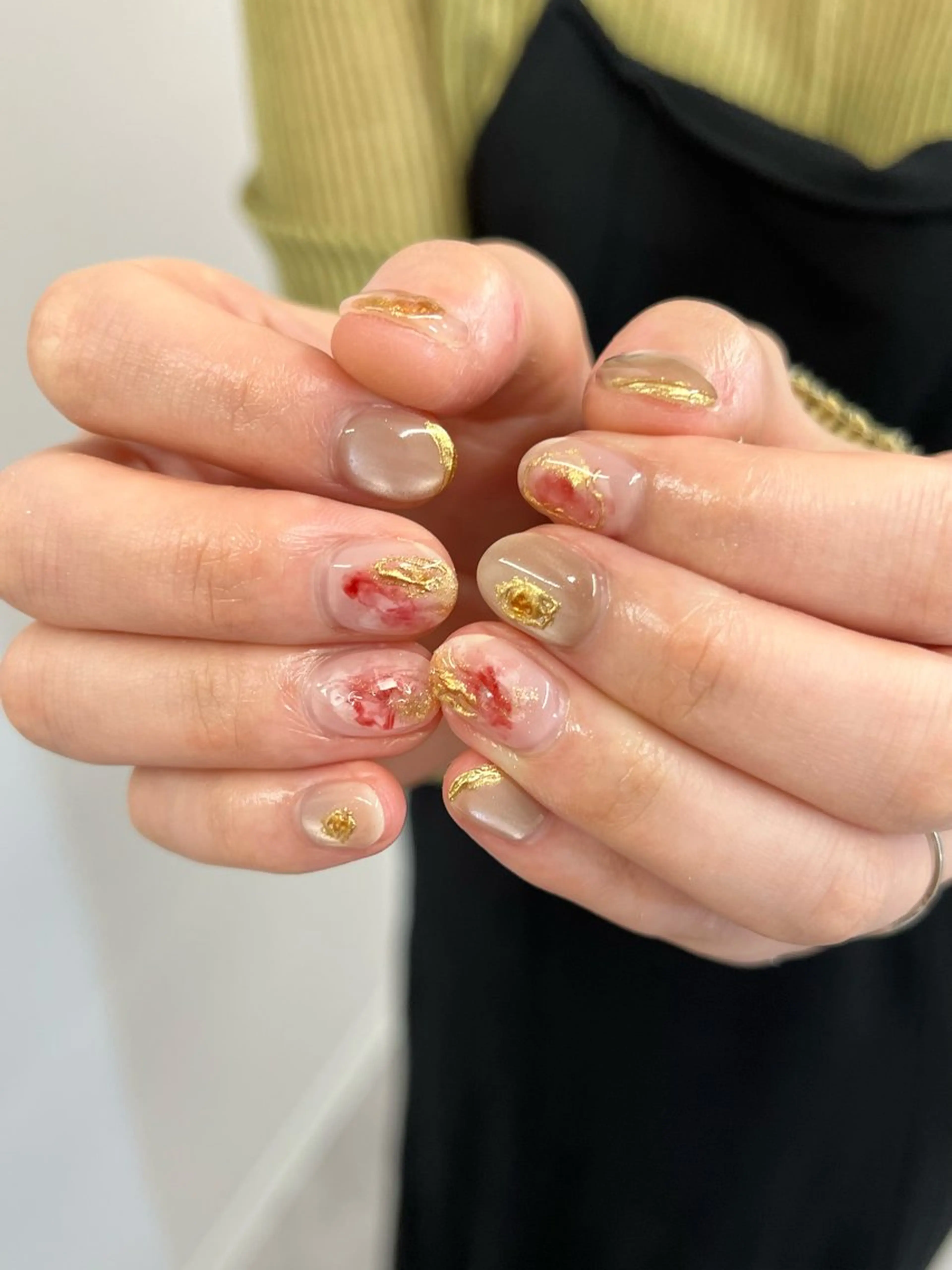 ネイル ボルドー ジェルネイル マグネットネイル ニュアンスネイル パラジェル ハンドネイル ハンドケア Bana_ Nailのネイルデザイン
