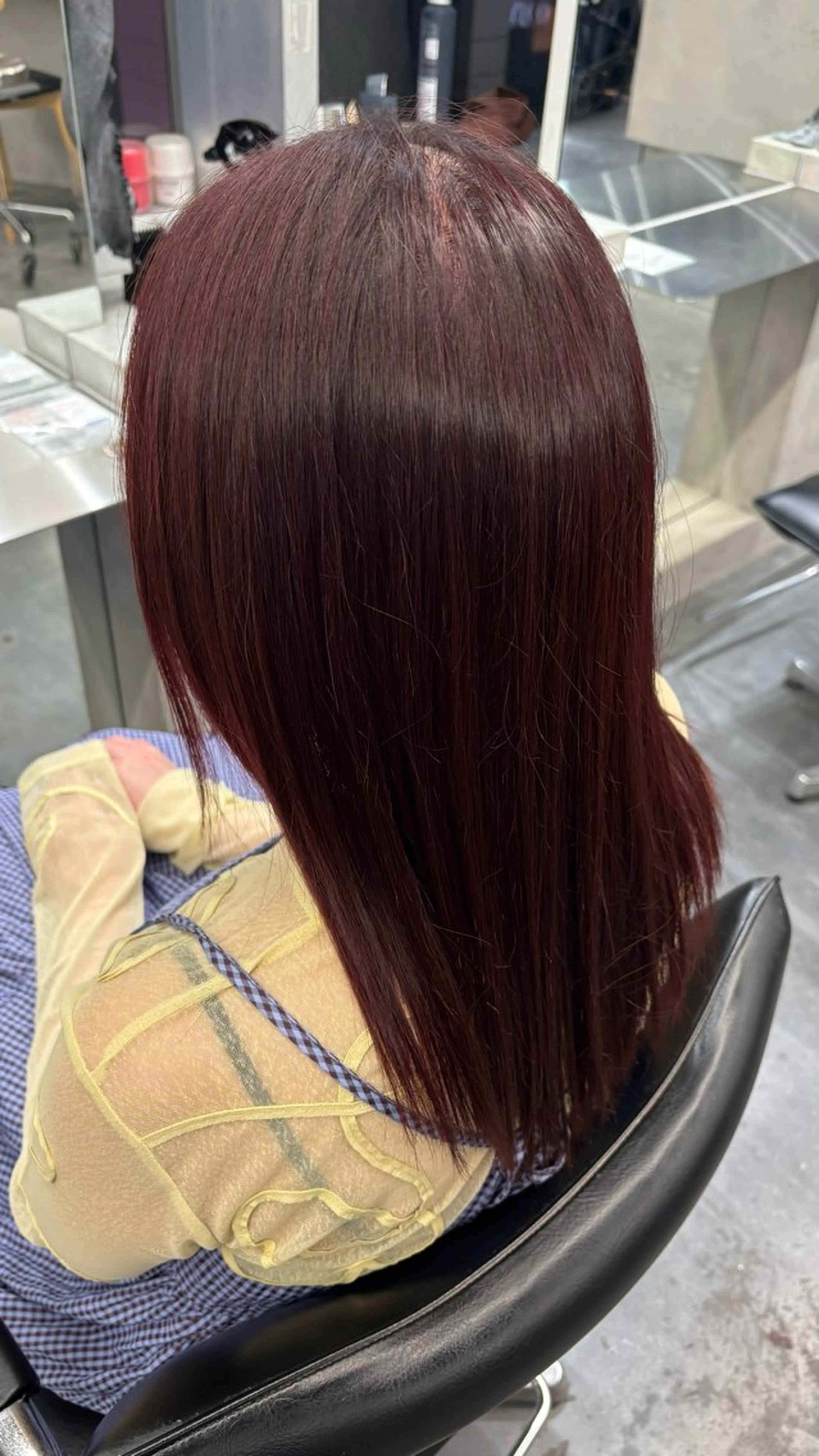 ロング カラー レッドカラー ヘアカラー トリートメント 高橋 晴のヘアスタイル