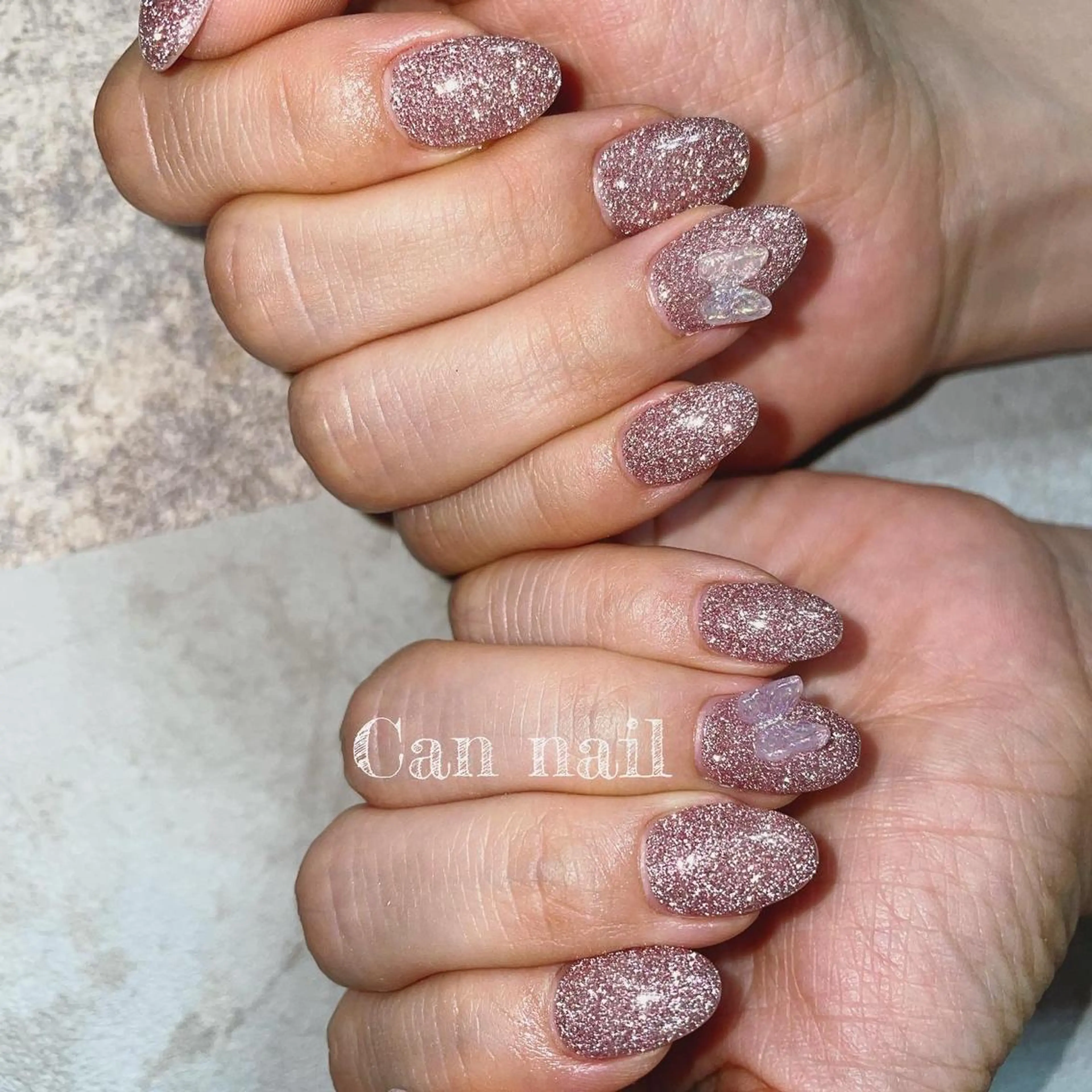 ミディアム ネイル フラッシュネイル Parfum パルファンのネイルデザイン