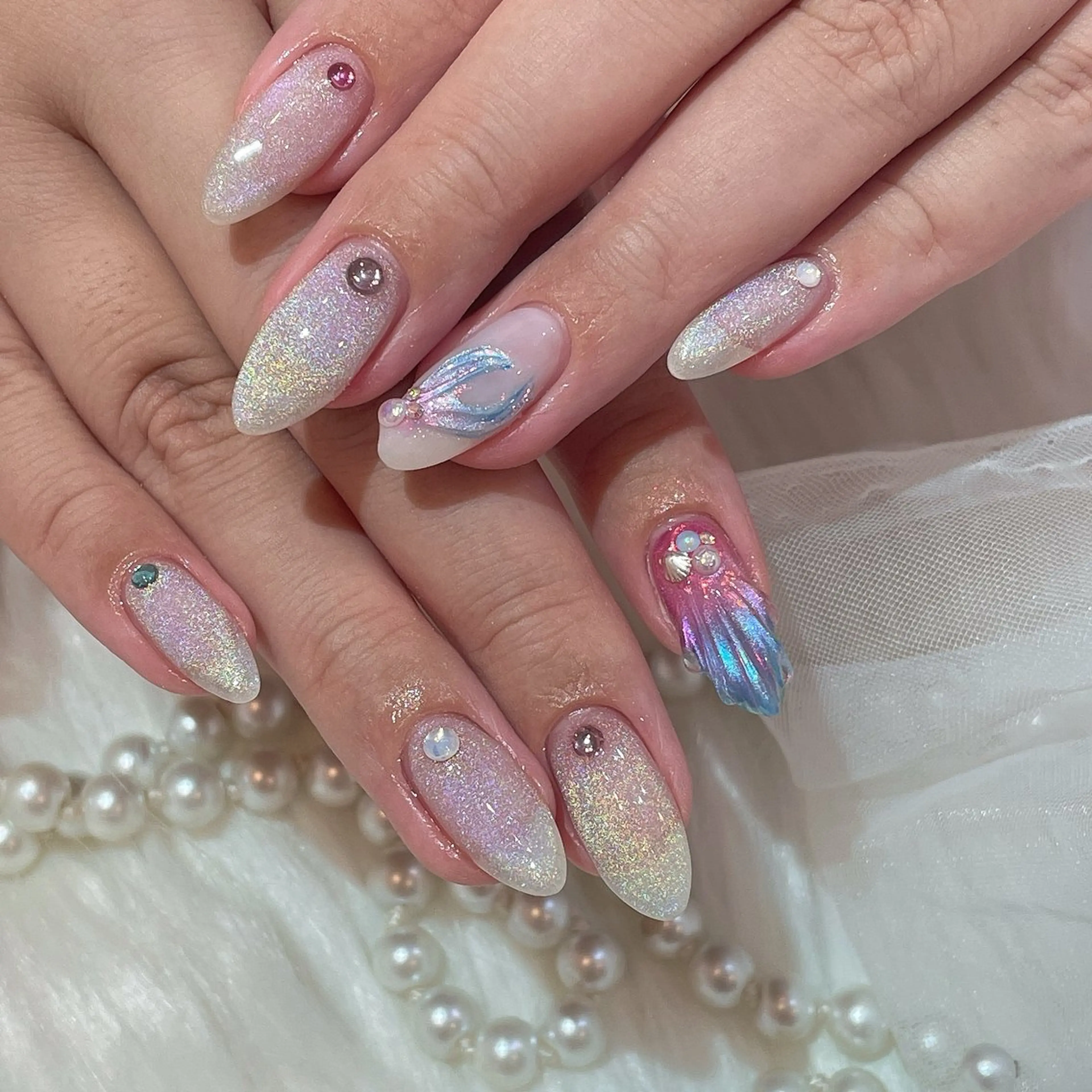 ネイル アートネイル フットネイル ジェルネイル キラキラネイル 韓国ネイル SAKURA 🍒のネイルデザイン