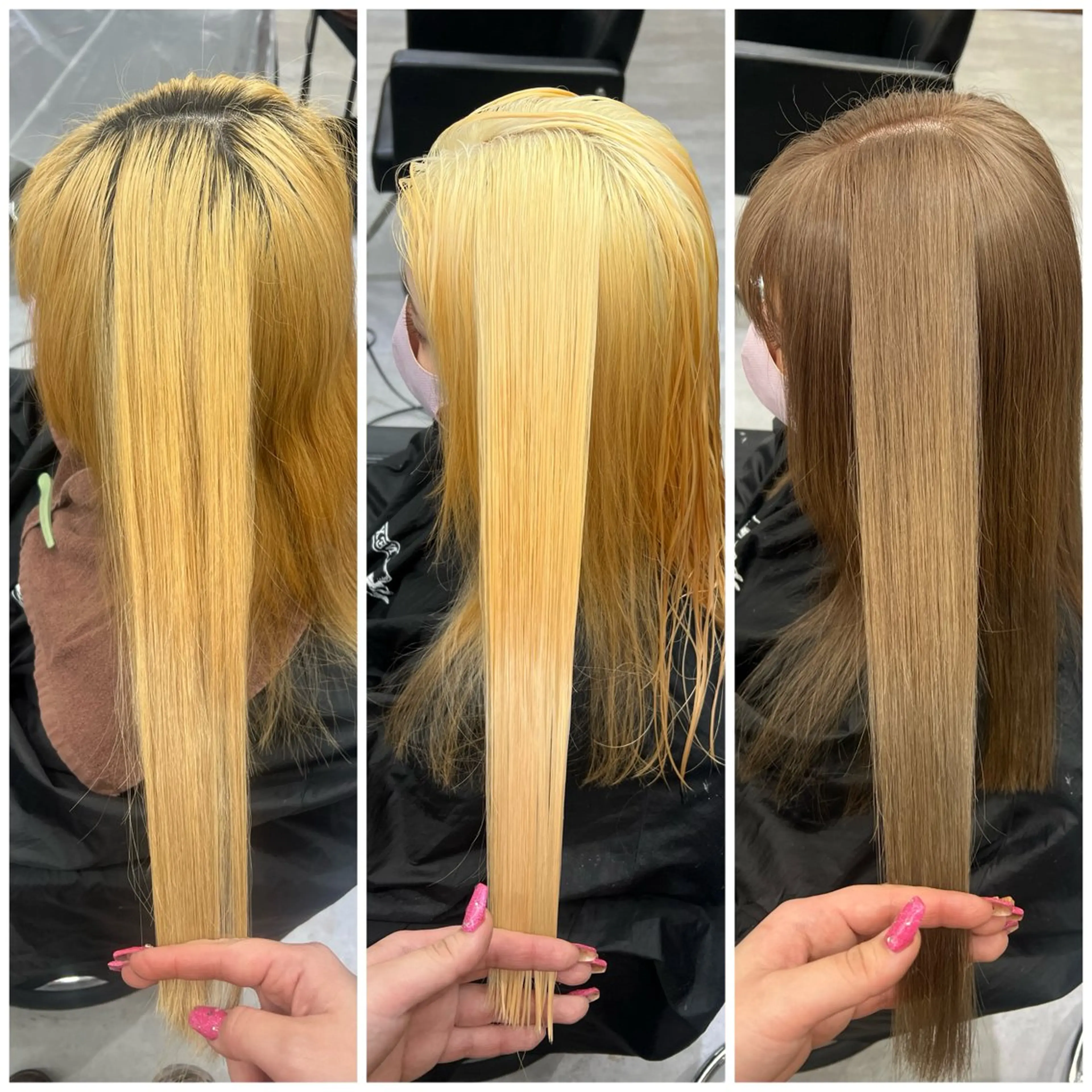 ロング カラー ベージュカラー ブリーチ 透明感カラー デザインカラー ダブルカラー カットモデル募集 八王子/kyocoのヘアスタイル