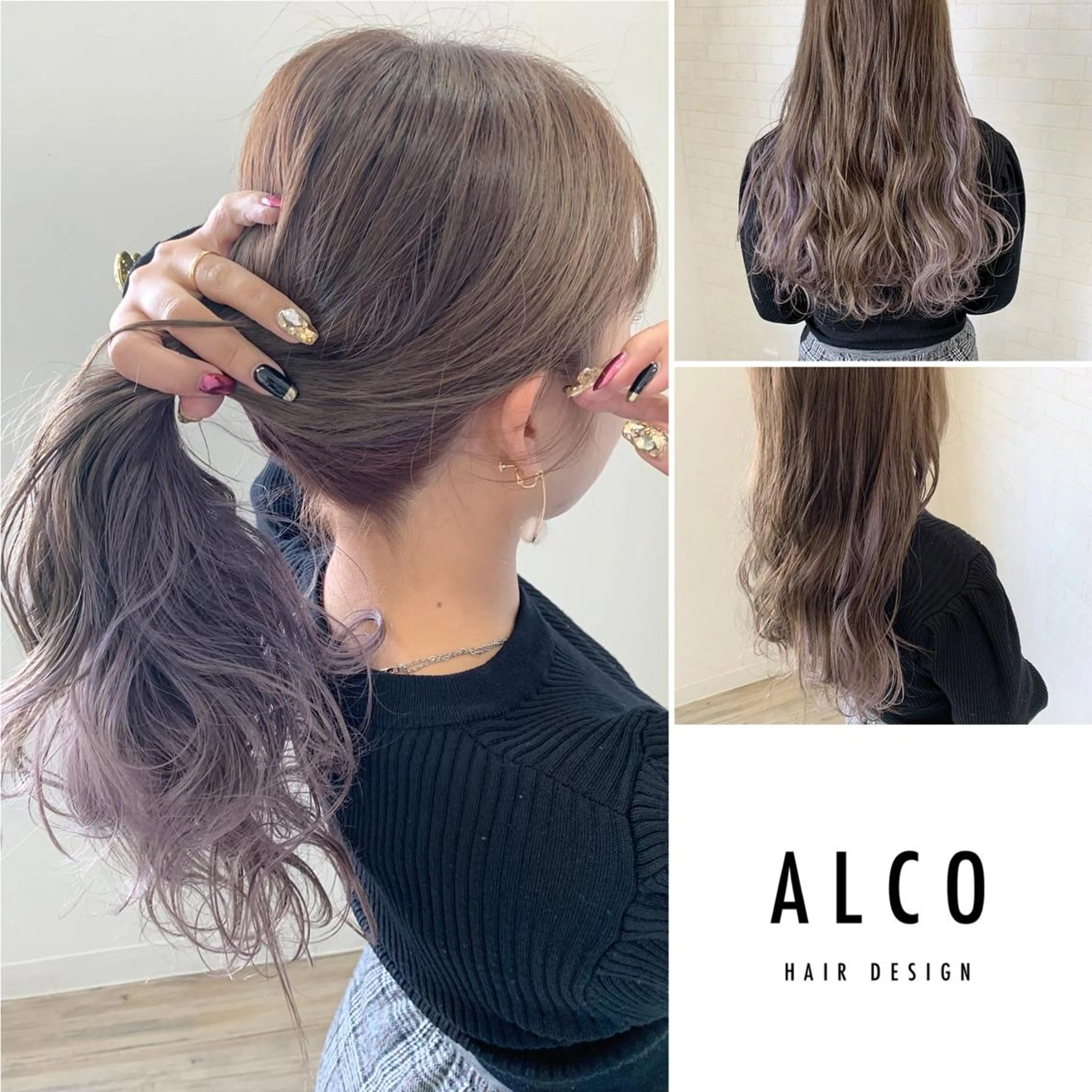 ロング カラー ヘアアレンジ カット ヘアカラー トリートメント ワタイショウタ 髪質改善✨アイブロウのヘアスタイル