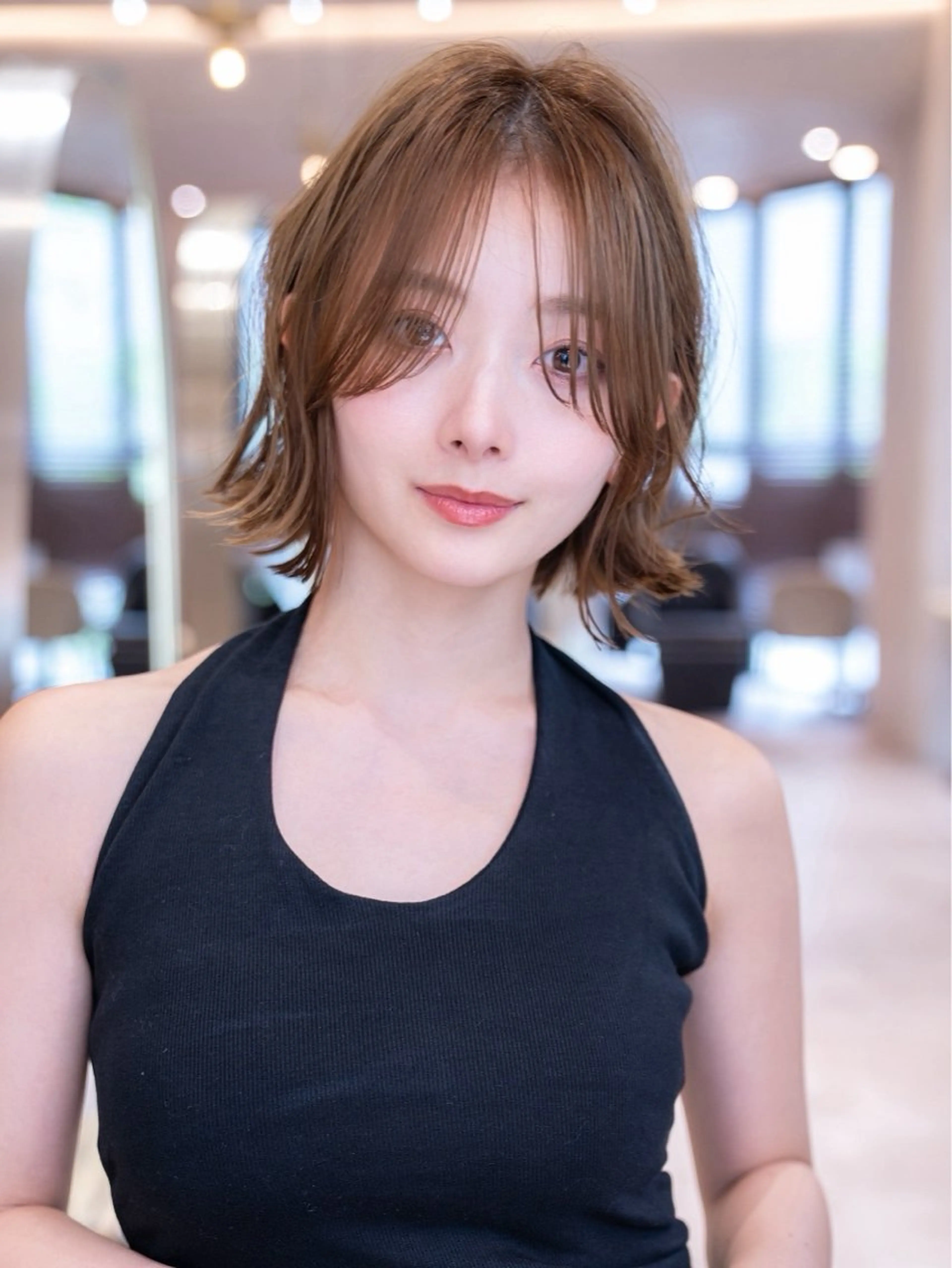 ミディアム カラー カット ヘアカラー トリートメント ボブ/髪質改善/ レイヤーボブ/楓のヘアスタイル