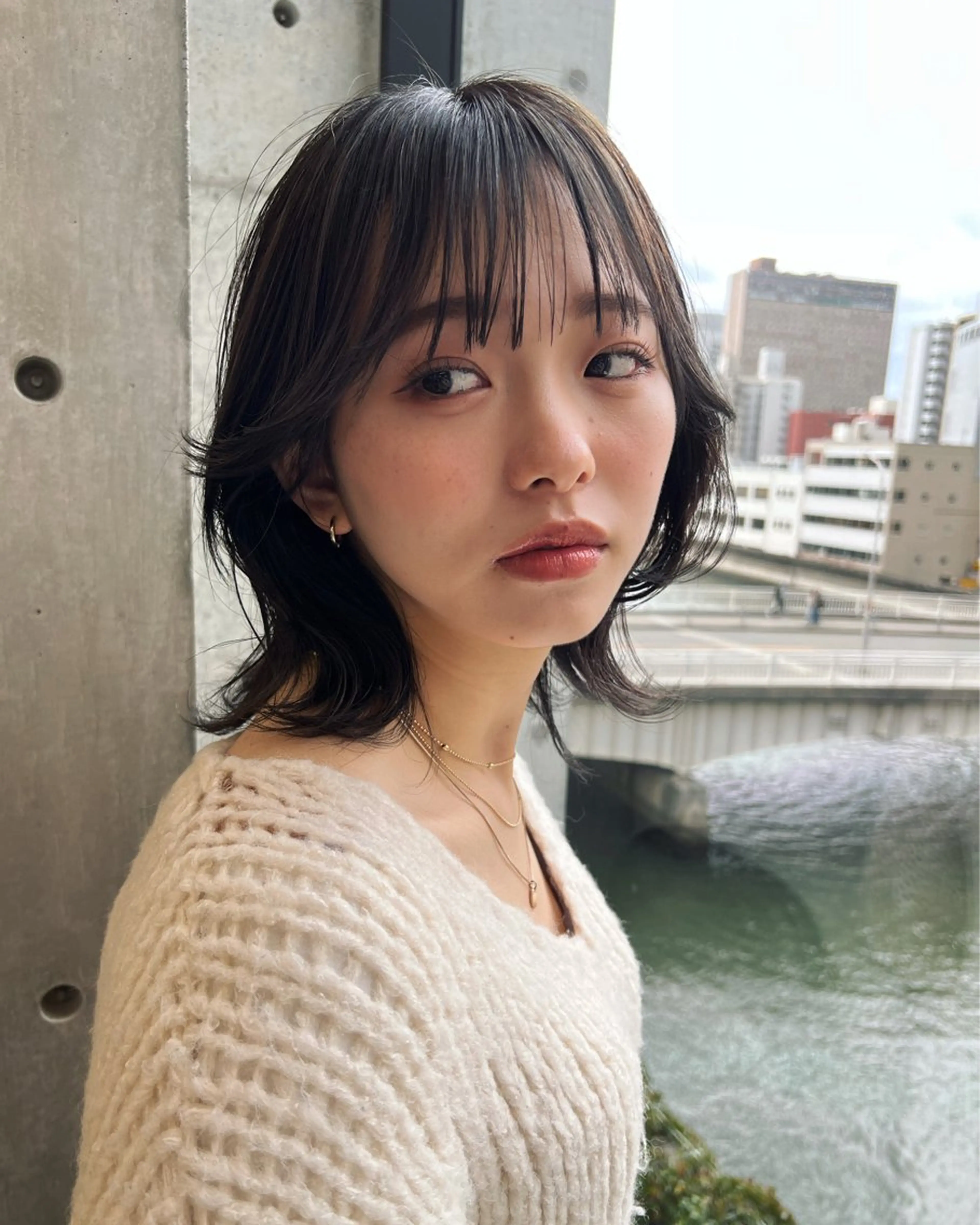 ミディアム カラー レイヤーカット カシマハヤトのヘアスタイル