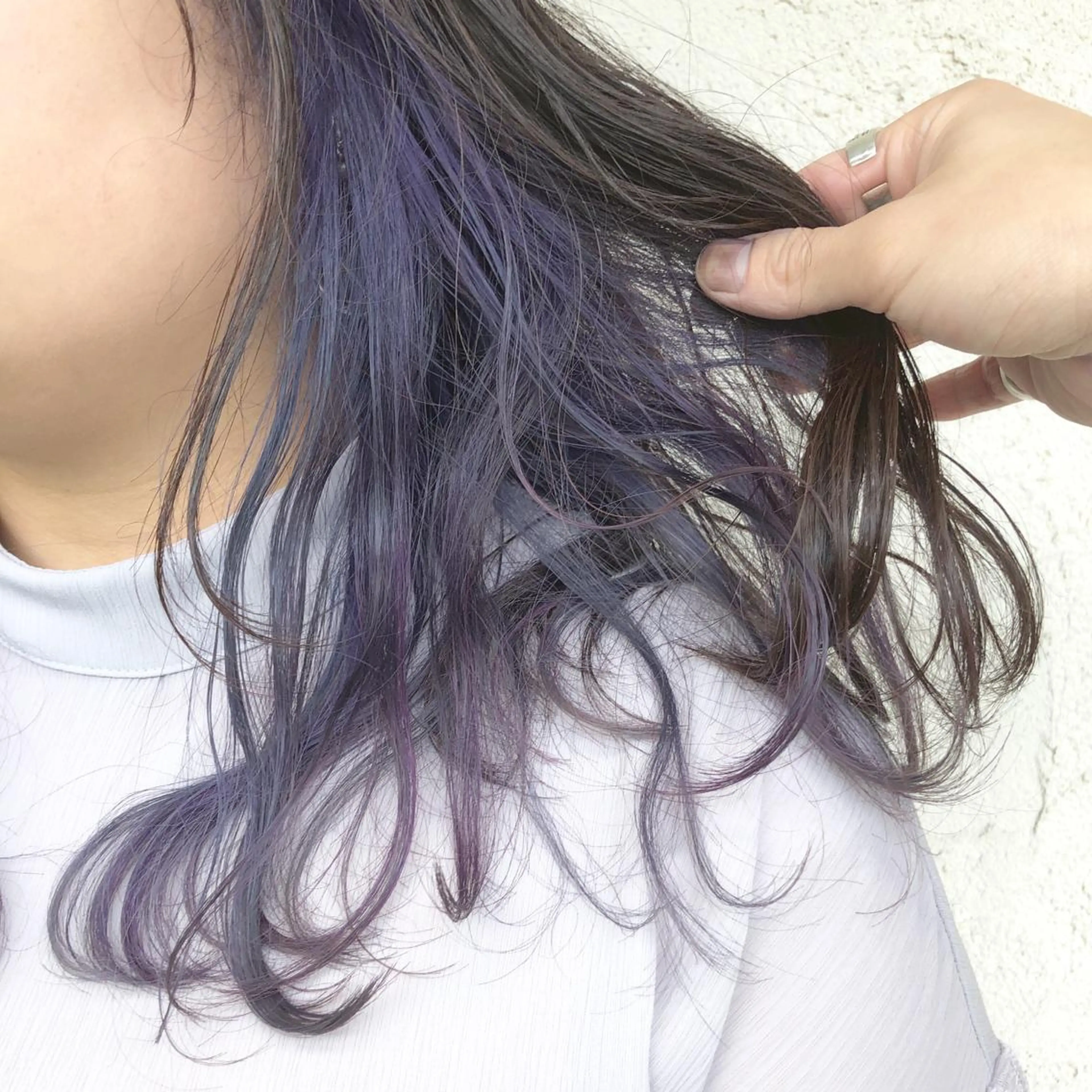 ミディアム カラー ブリーチ ブルーカラー ヘアカラー トリートメント ヘアセット 艶髪育成サロン 京橋　shinのヘアスタイル