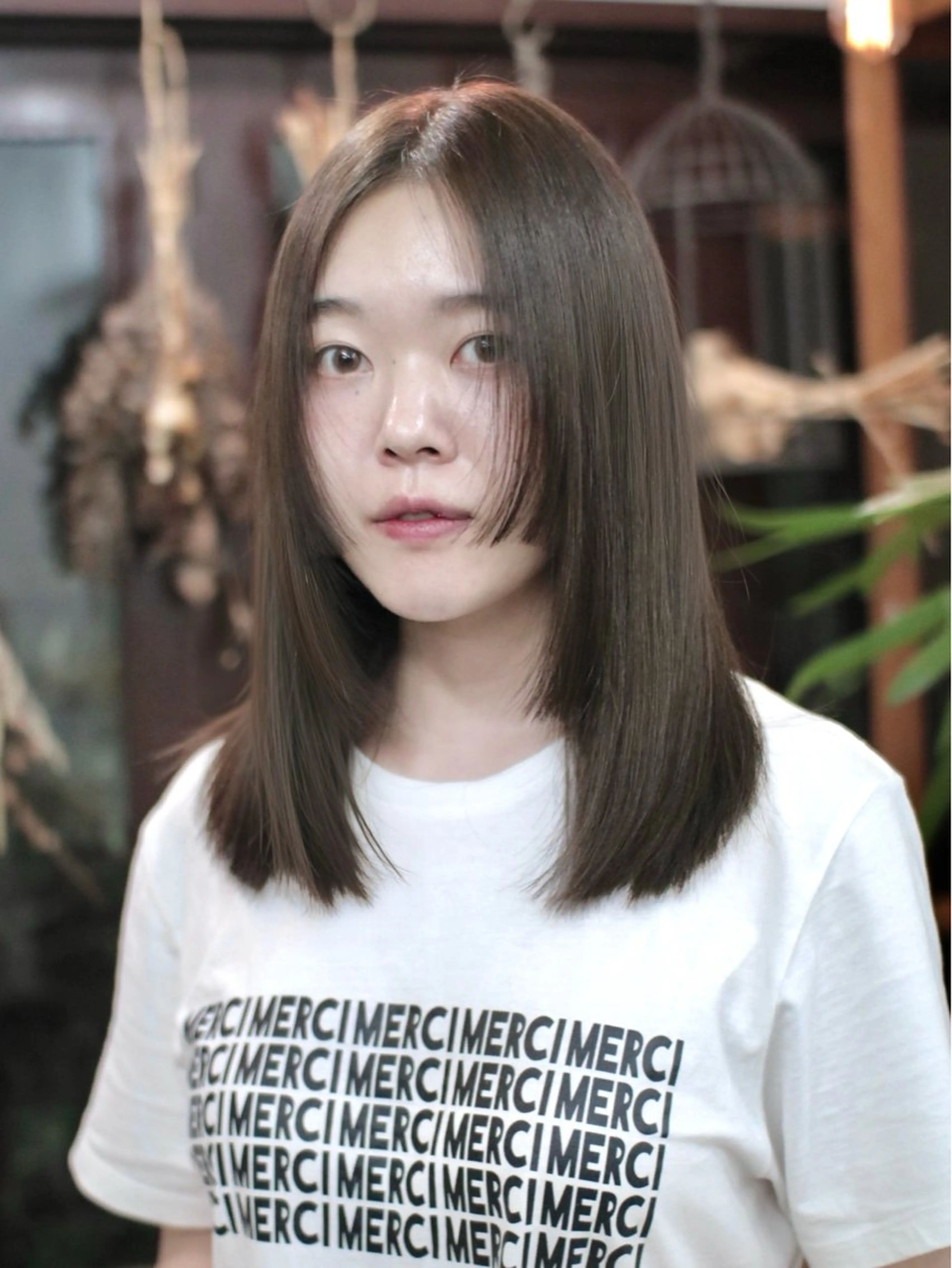 セミロング カラー カット ヘアカラー トリートメント 木村陸弥 透明感/ 赤み消し/オリーブのヘアスタイル