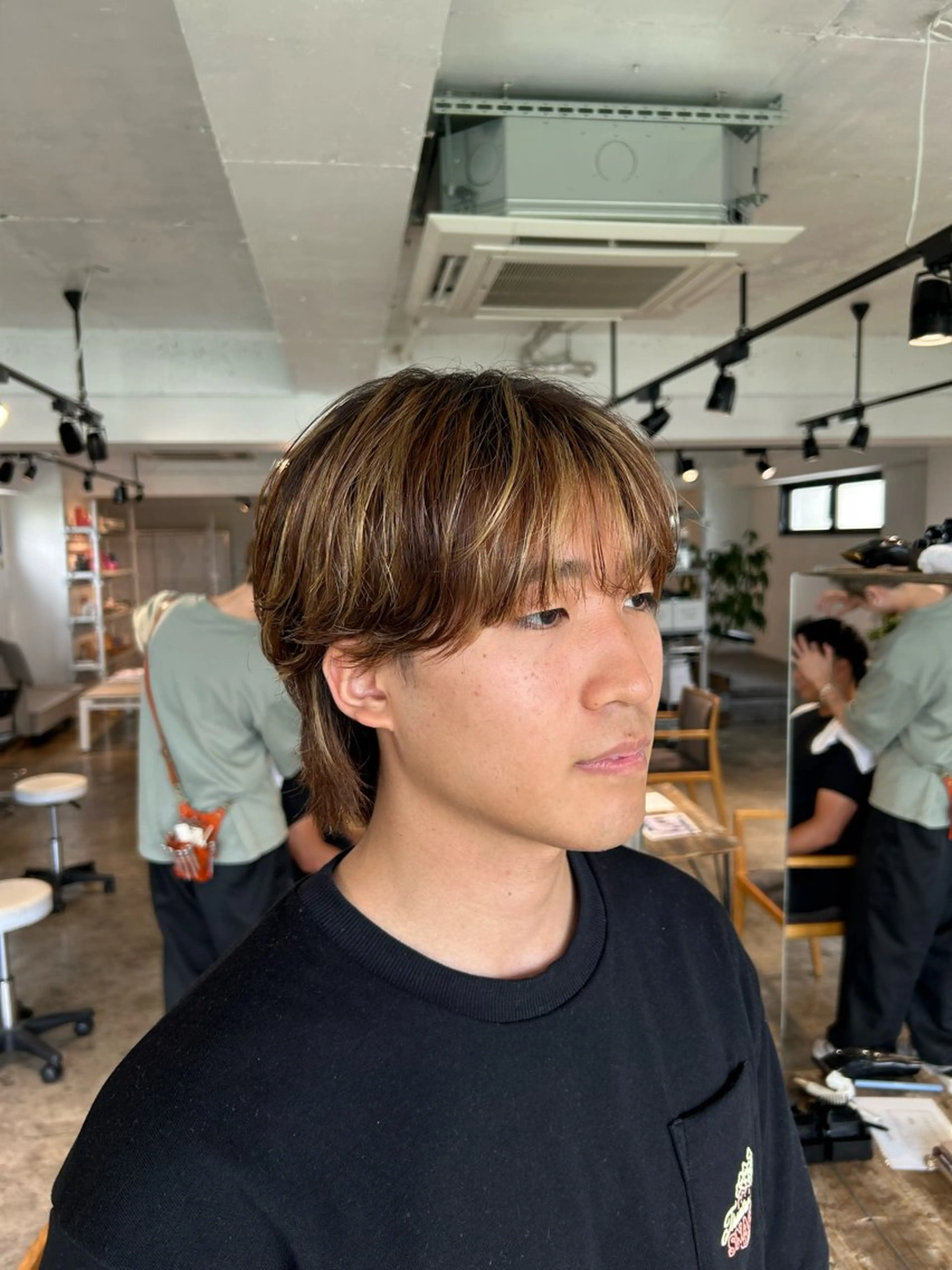 ショート メンズ センターパート ダウンパーマ カルマパーマ メンズ韓国風 マッシュ カット become men's hair 名駅店所属・名駅/フェザーパーマ 韓国ヘア/森岡のヘアスタイル
