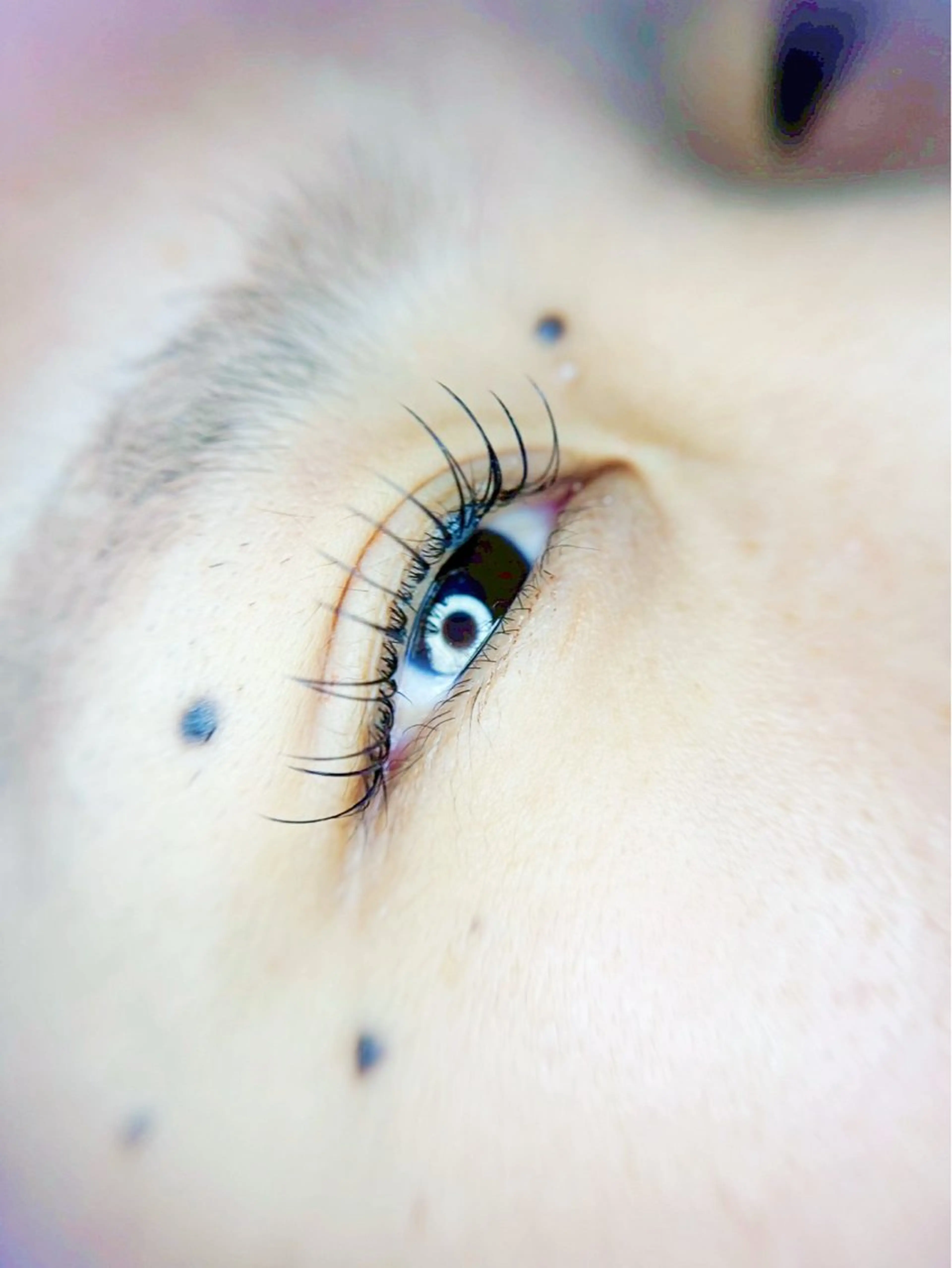 LEDエクステ80本＆まつ毛パーマのセットメニューとなります。自まつ毛もあげることによってより根元からパッチリなお目元にの写真