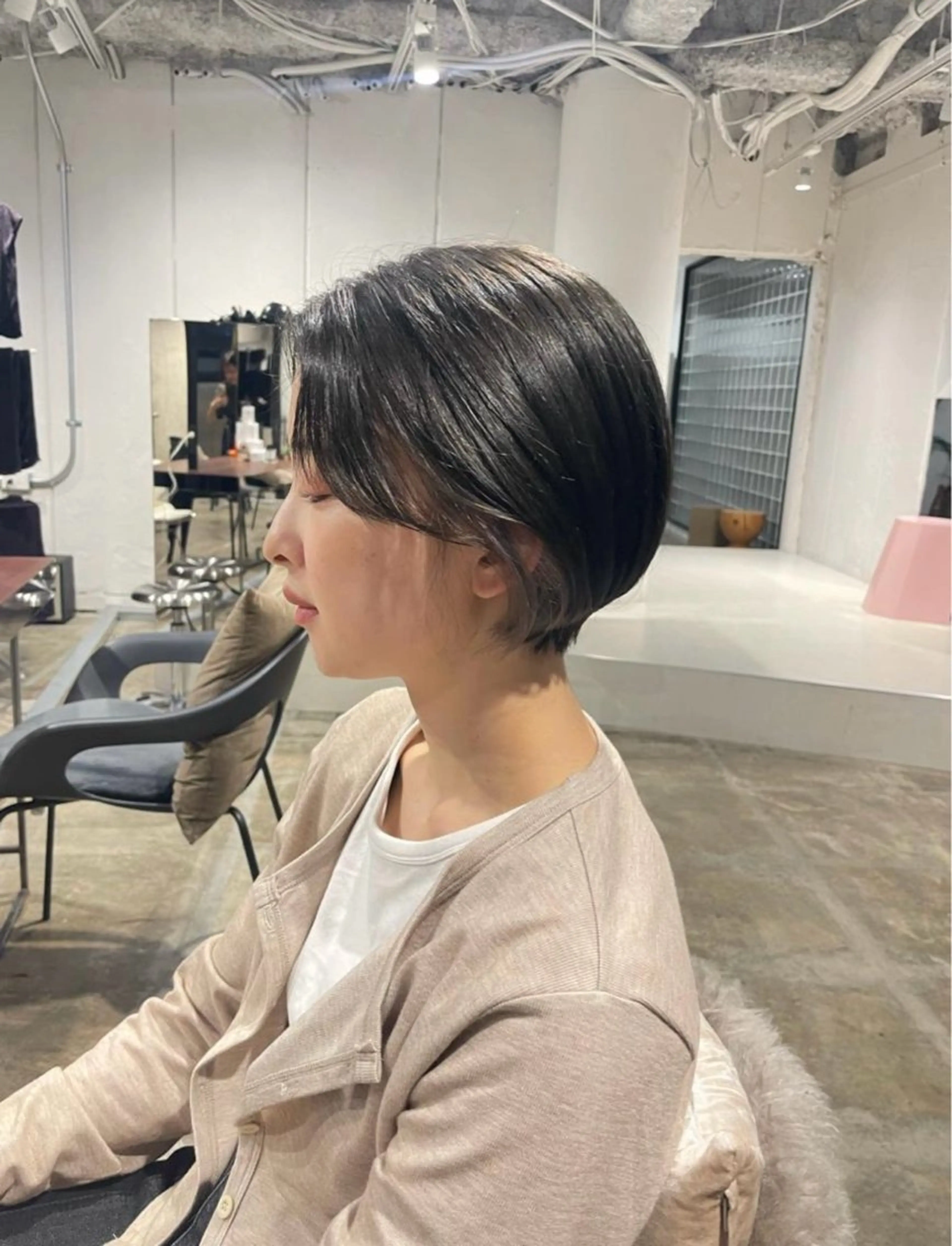 ショート 丸みショート ショートヘア Ran /レイヤー /ベージュ/髪質改善のヘアスタイル
