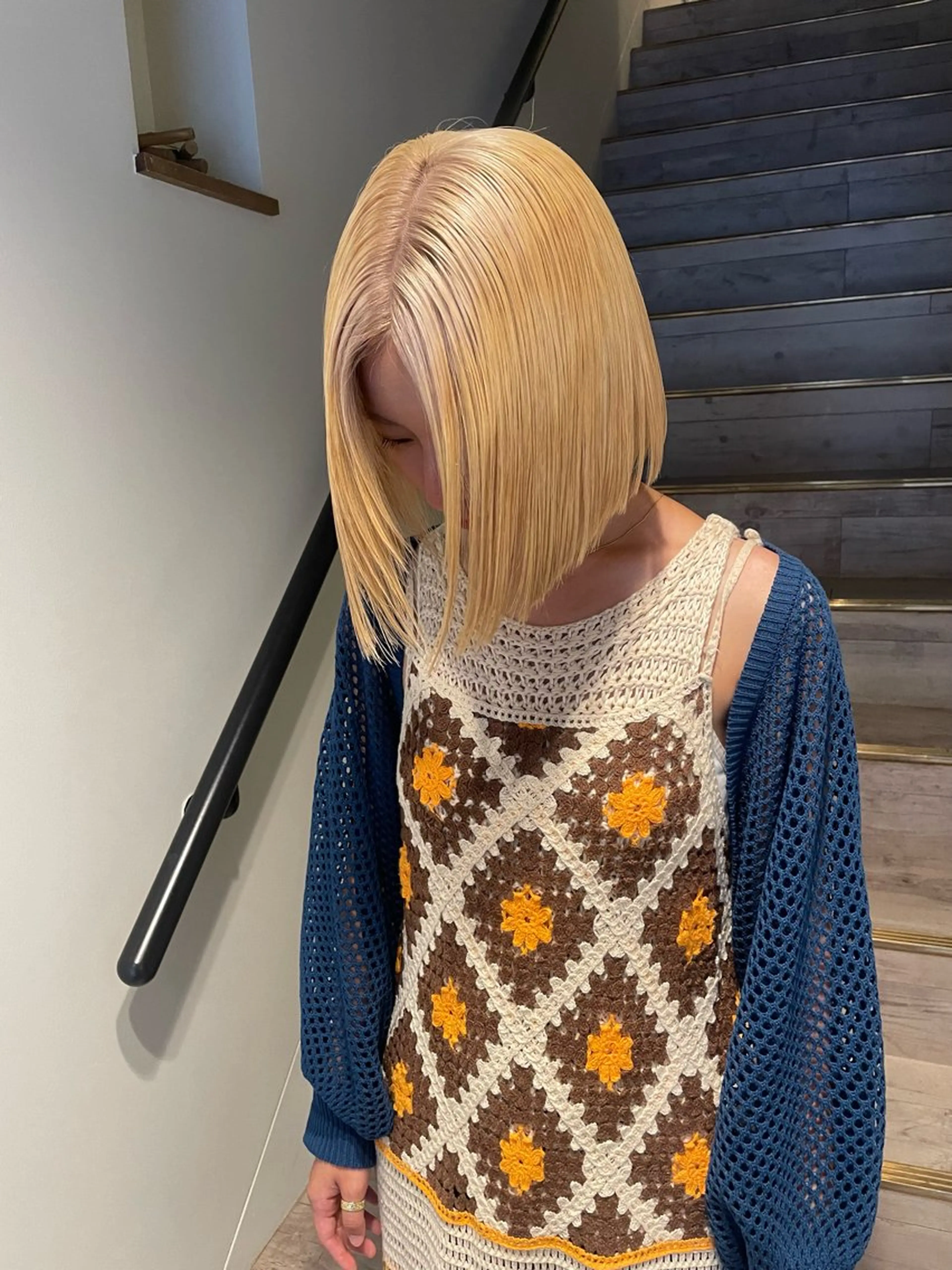 ショート カラー ブリーチ ハイトーンカラー ヘアカラー 渋谷 留菜のヘアスタイル