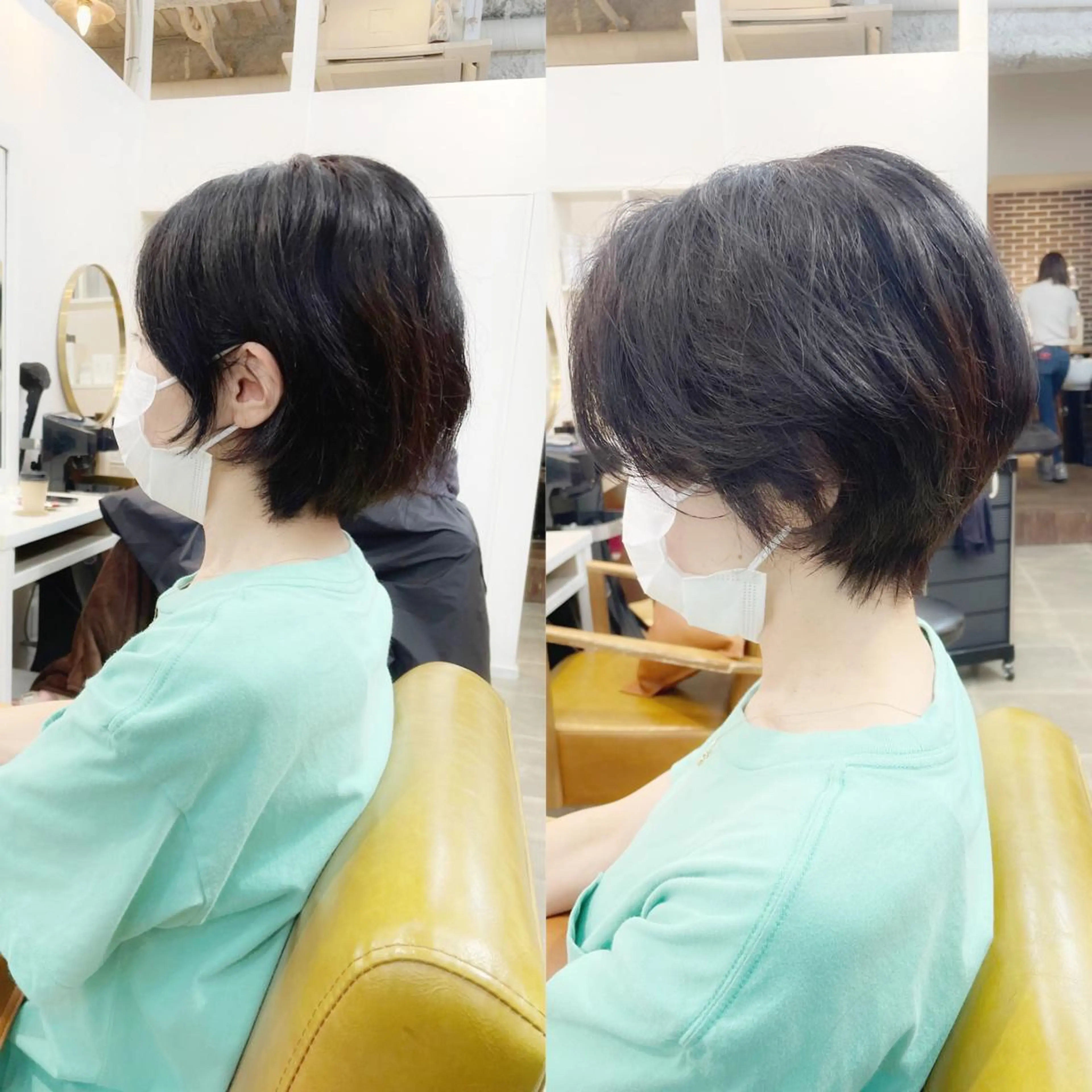 ショート カラー ショートボブ アッシュ ボブ シースルーバング ショートヘア カット ヘアカラー newline銀座所属・銀座ショート/ 大人ショート/金子涼のヘアスタイル