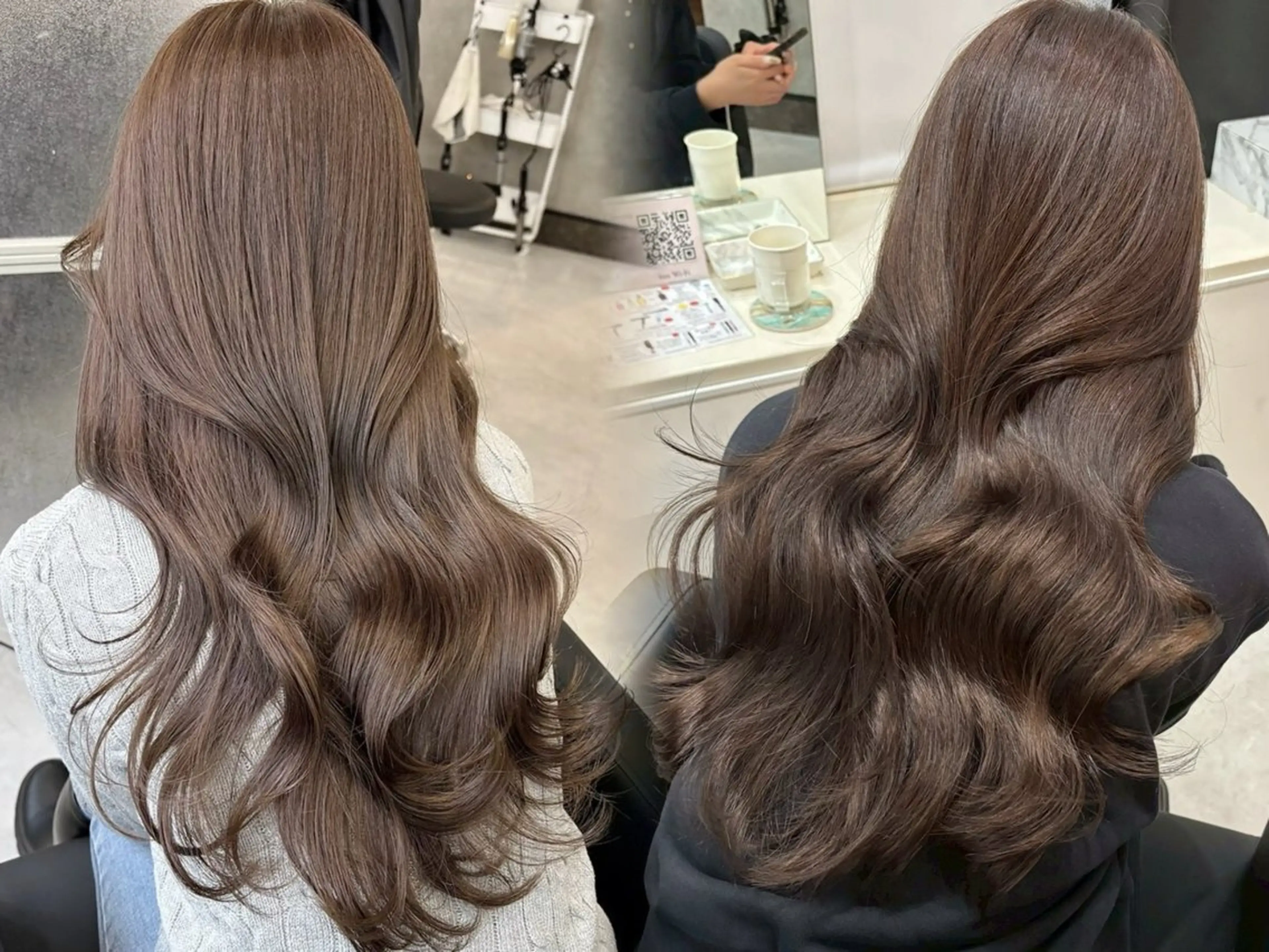 セミロング カラー ブリーチ ダブルカラー ブリーチなしカラー くびれヘア 髪質改善 カット ヘアカラー トリートメント marshu  luve所属・髪質改善 トリートメントのヘアスタイル