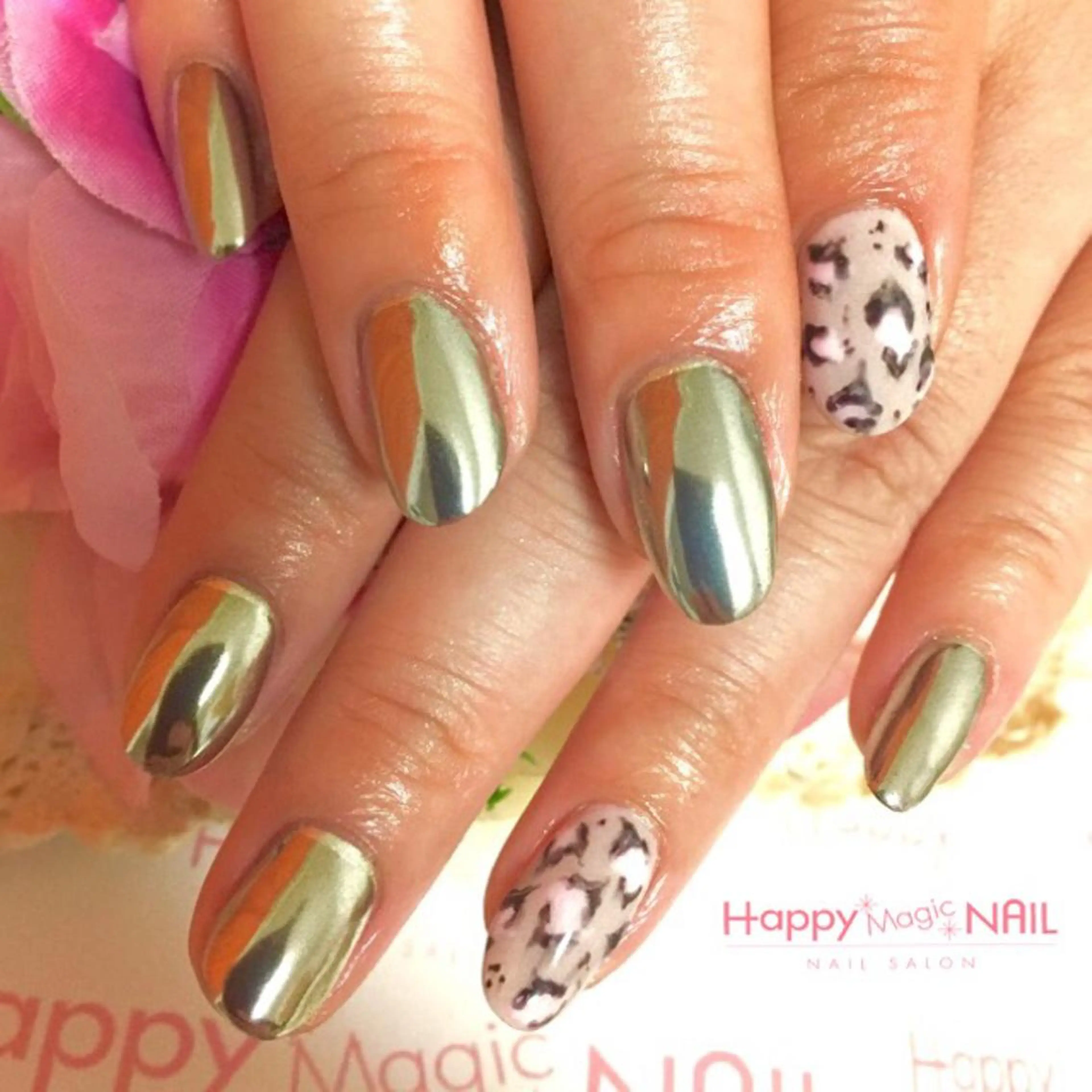 ネイル ジェルネイル ミラーネイル HappyMagic NAILのネイルデザイン