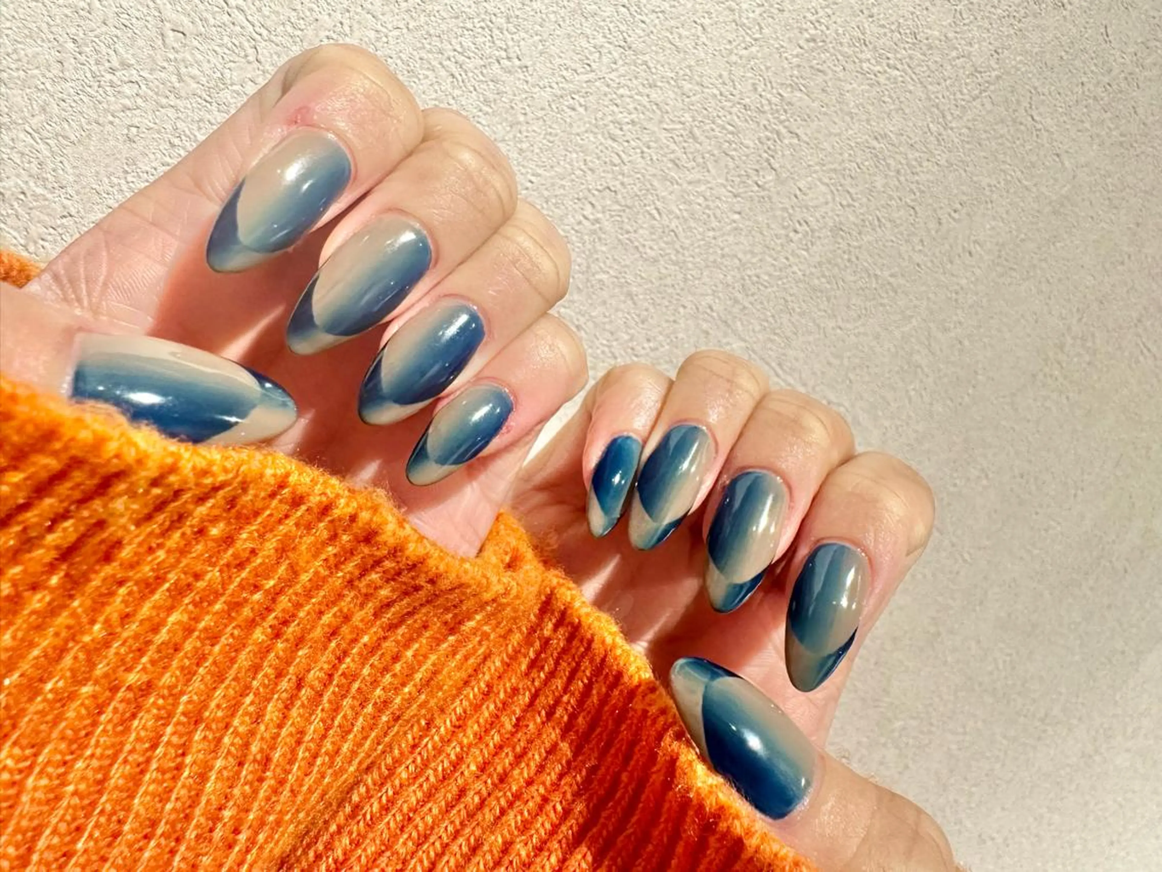 ネイル フレンチネイル ロングネイル メンズネイル 持ち込み オンブレフレンチ ハンドネイル Bianca名駅 🪼店長sagawaのネイルデザイン