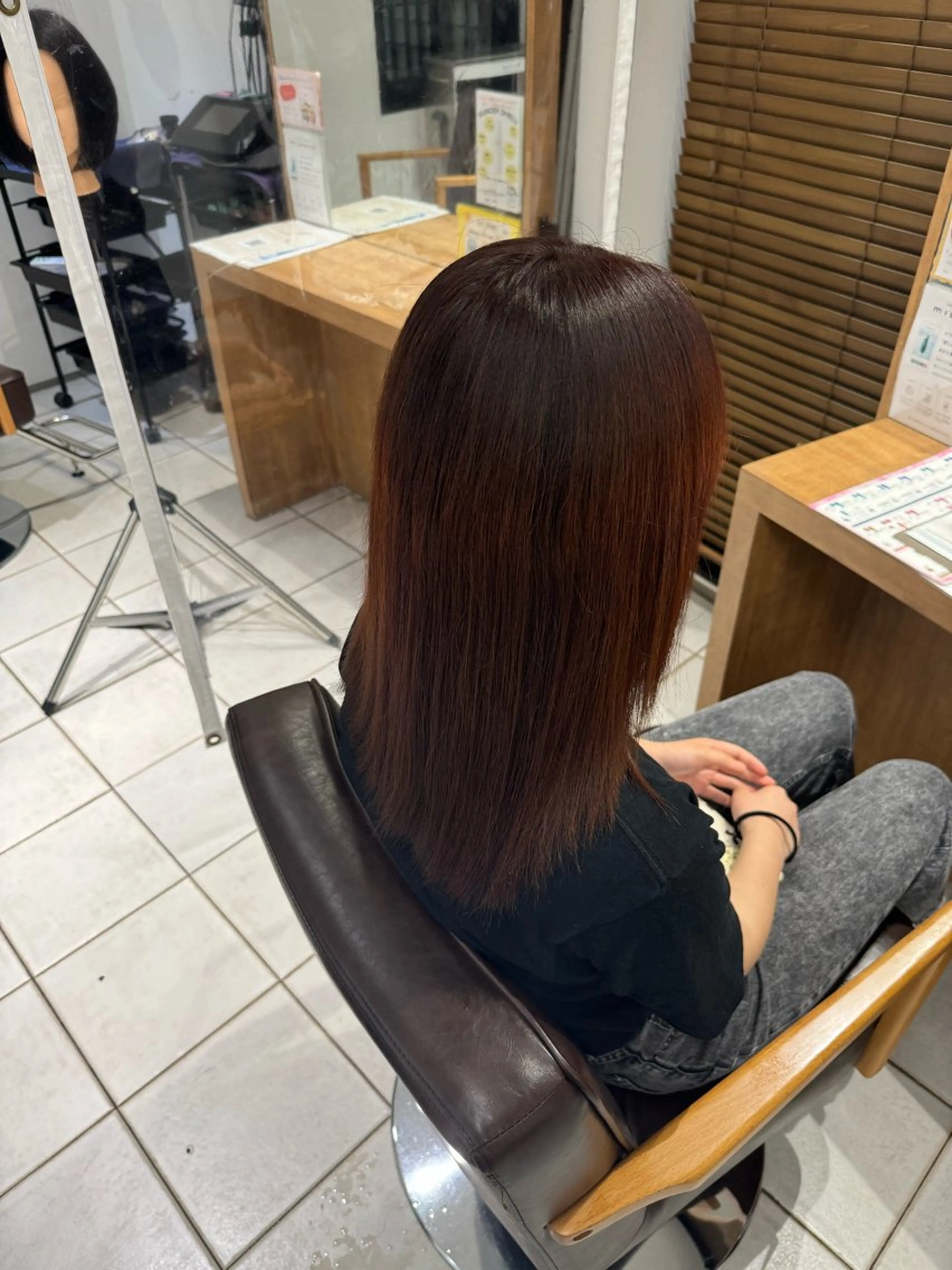 セミロング カラー ベージュカラー ブリーチ オレンジ オレンジベージュ 艶髪✨/心斎橋美容室 /藤田勇也のヘアスタイル