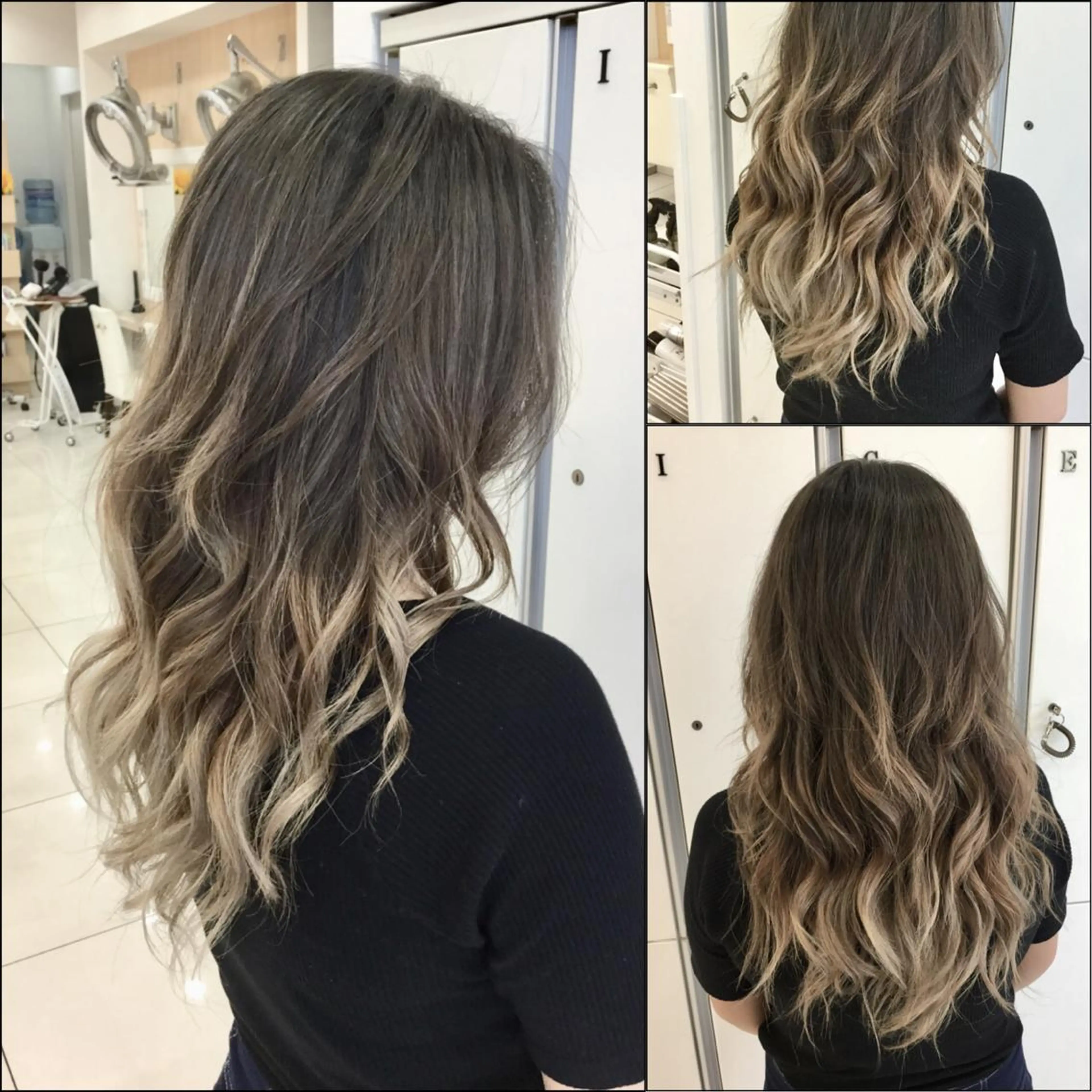 ロング カラー アッシュ バレイヤージュ 黒髪 ブリーチ グラデーションカラー Ash 山田 勇太のヘアスタイル