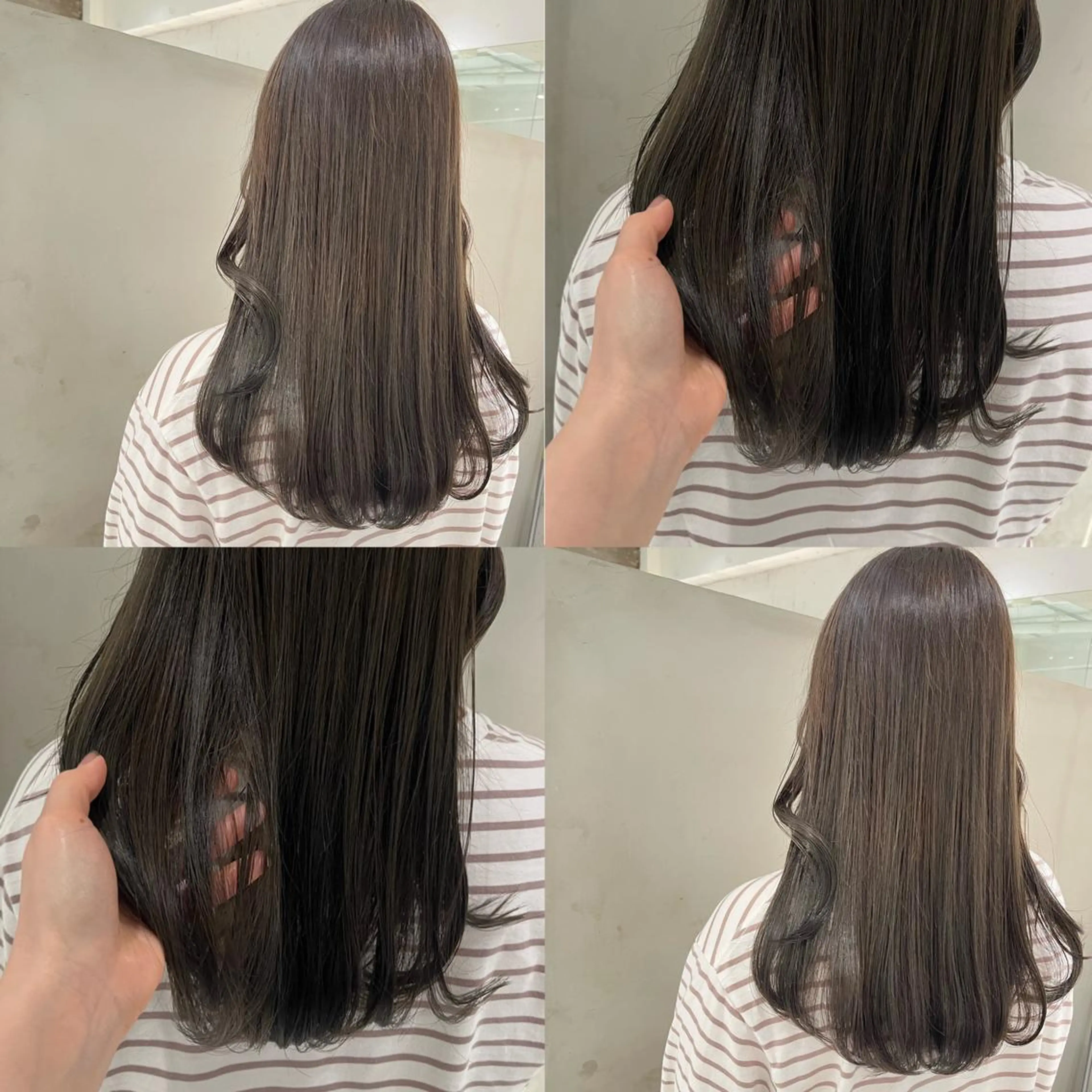 セミロング カラー アッシュ アッシュグレー アッシュグレージュ 透明感カラー グレージュ ヘアカラー トリートメント ヘッドスパ ヘアセット カジュアルを女っぽく 𝗮𝘆𝗮𝗰𝗼のヘアスタイル