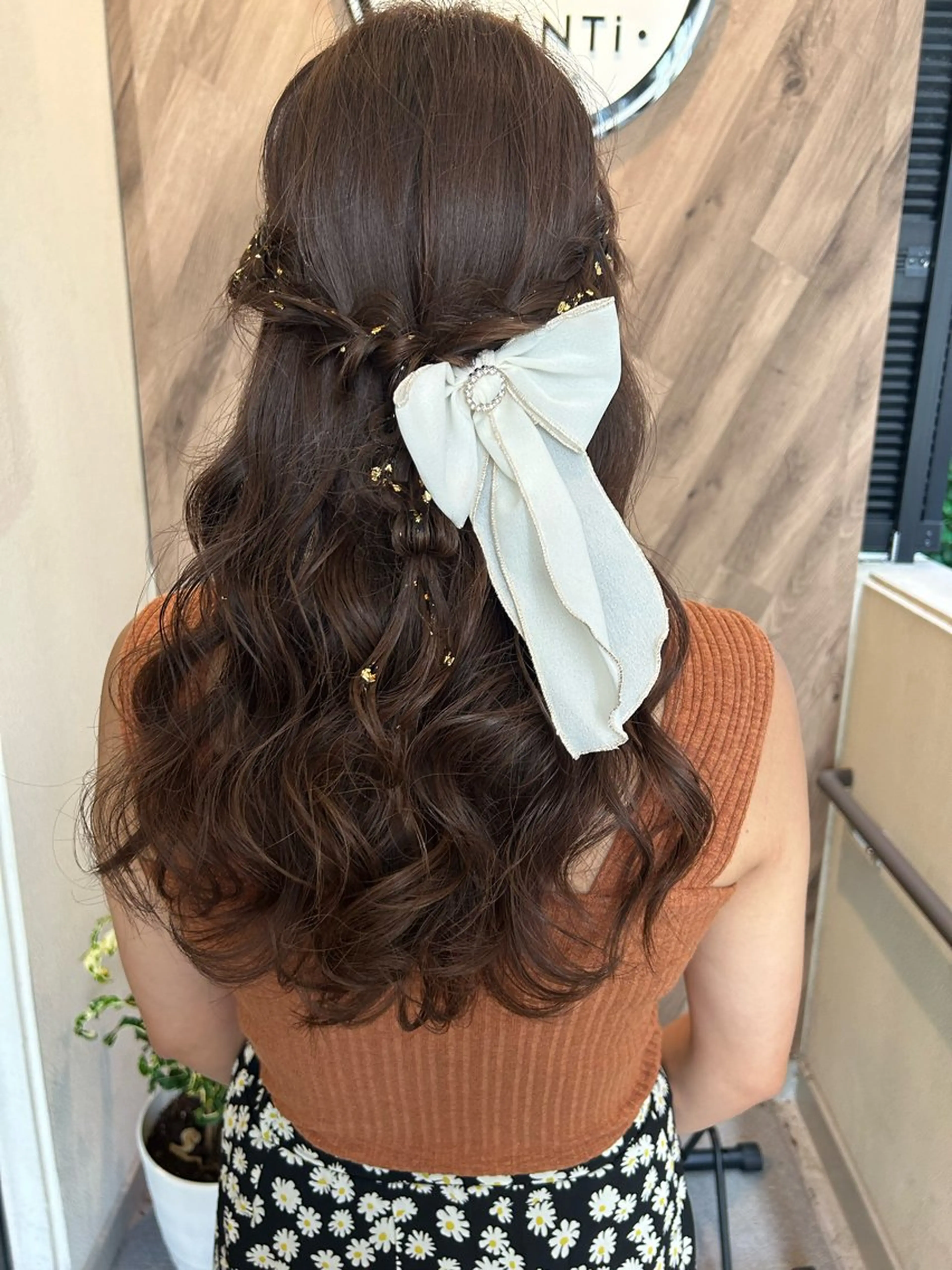 ロング ヘアアレンジ ハーフアップ ヘアセット 飯塚 沙衣のヘアスタイル