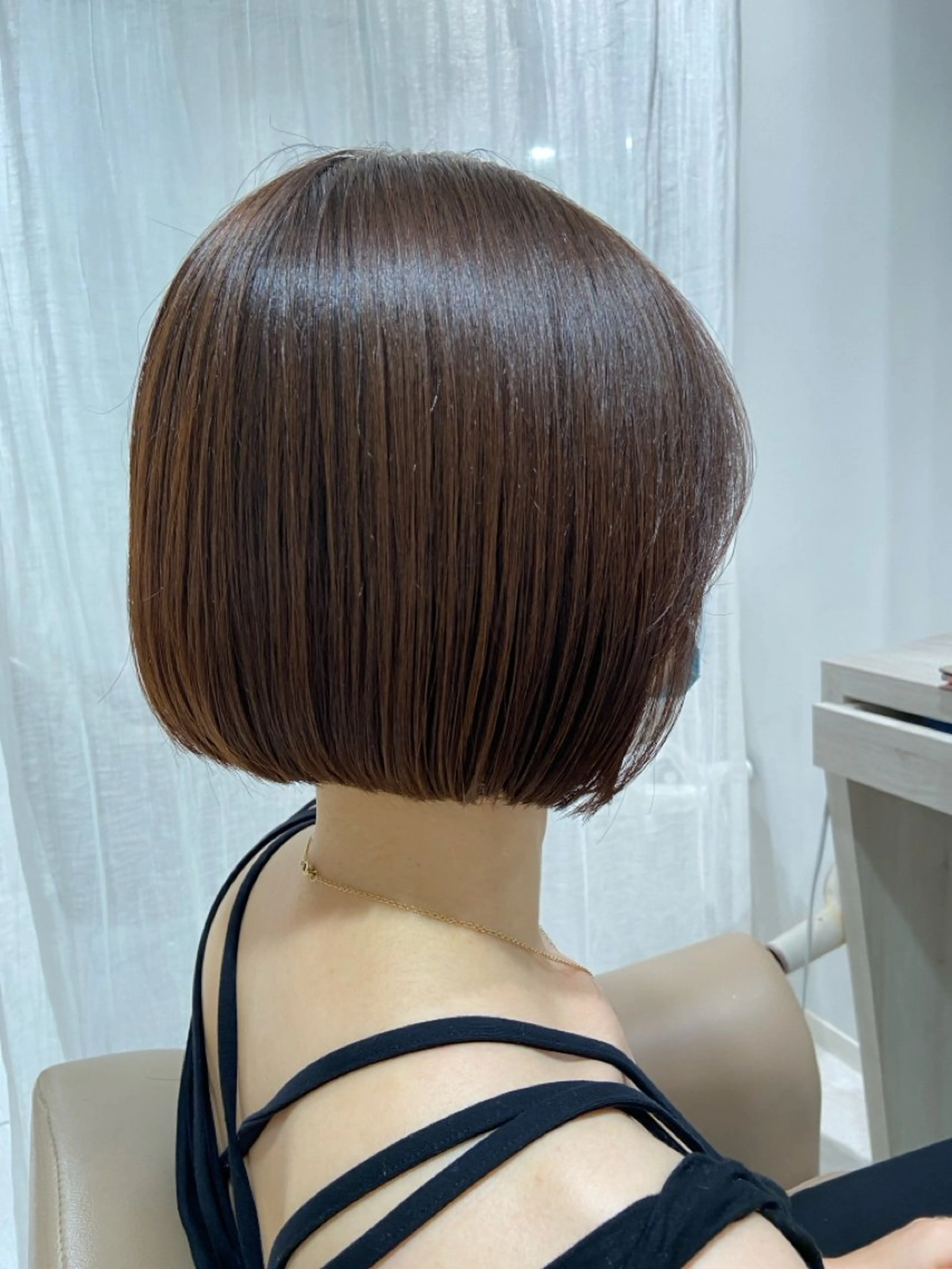 ミディアム ボブ Hair salon　Sui所属・コテ巻き風パーマ 暖色カラー/伊藤菜月のヘアスタイル