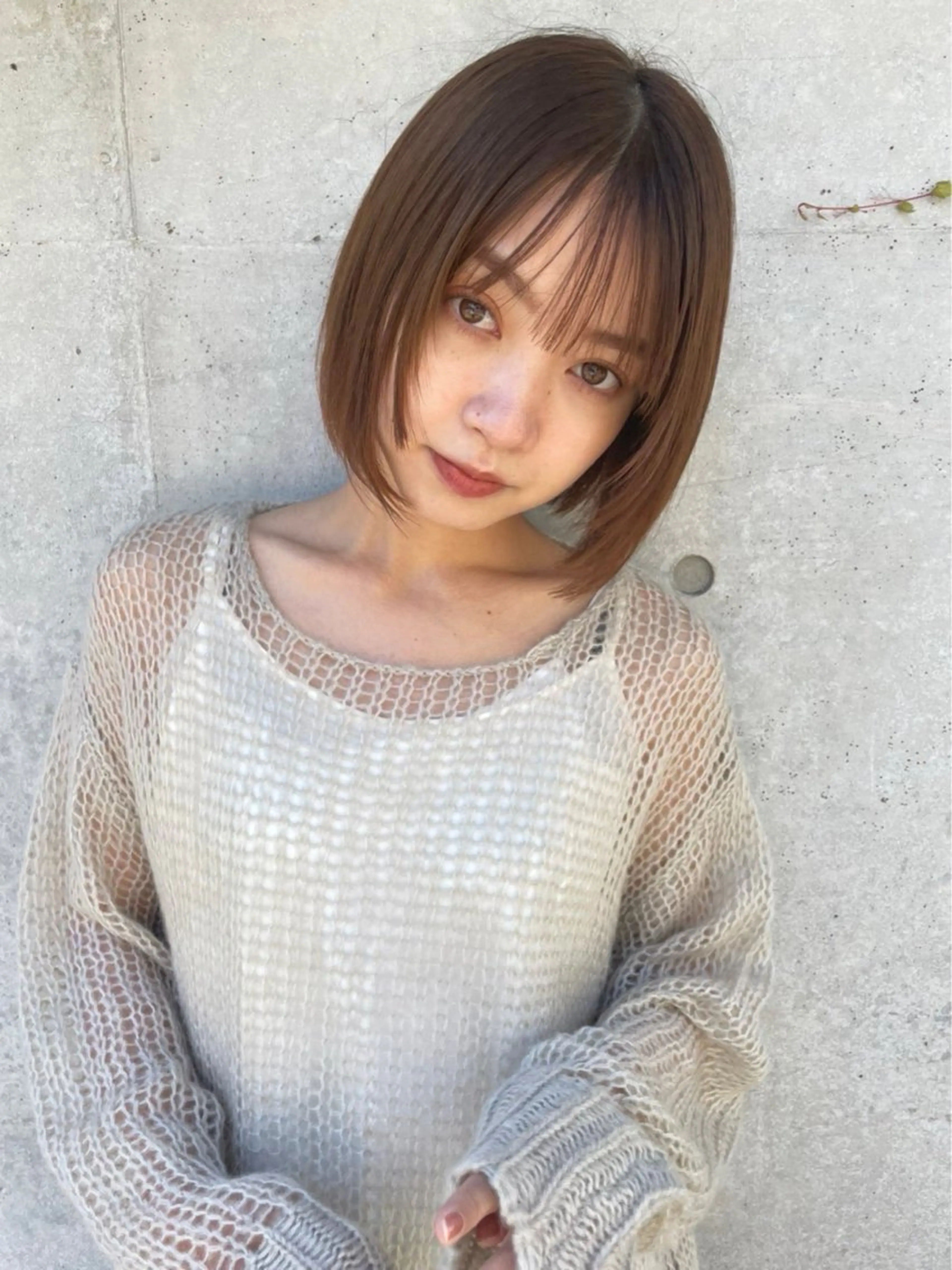 ヘアカラー練習モデル　ワンカラー　暖色🍎の写真