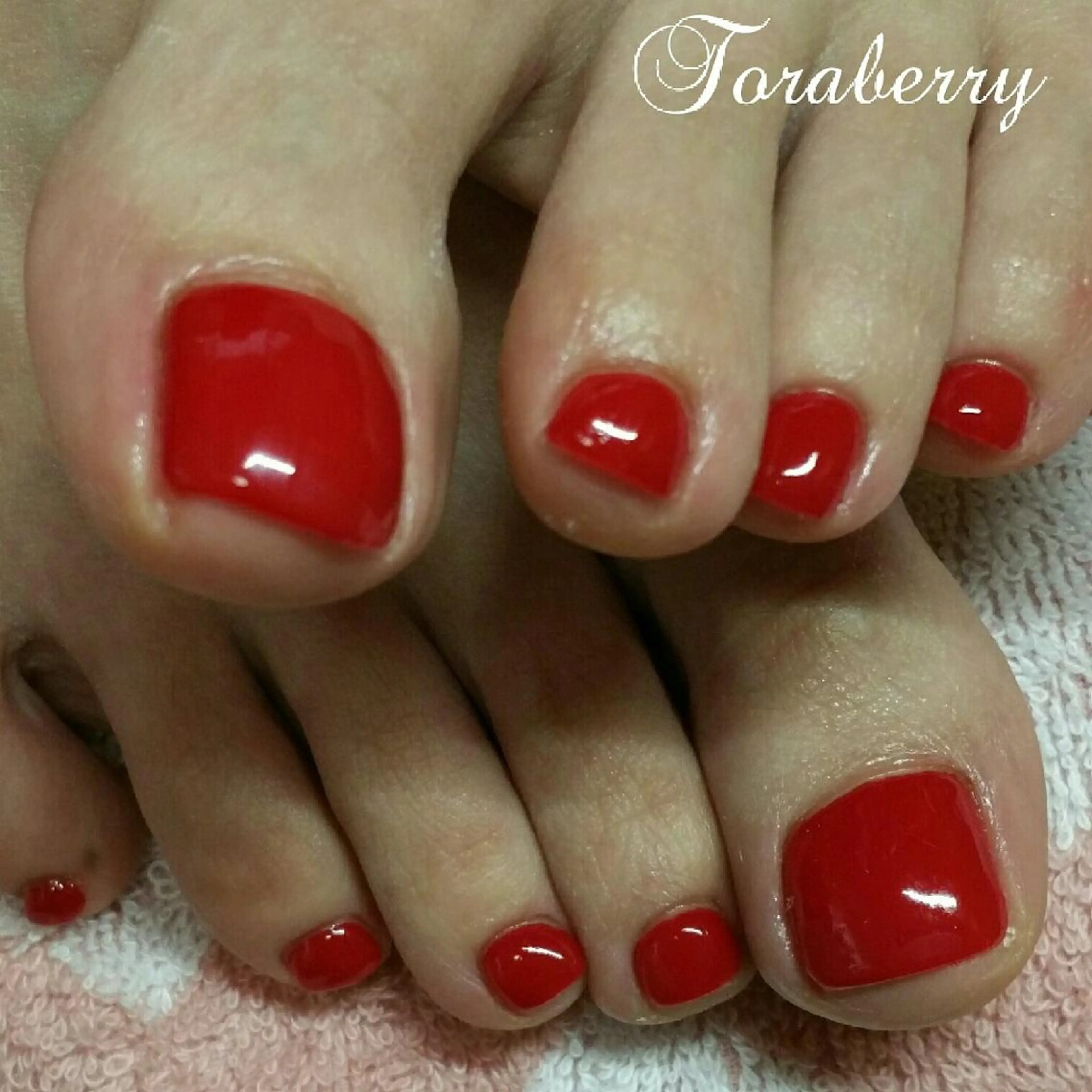 ネイル フットネイル 赤色 ネイリスト なつみのネイルデザイン