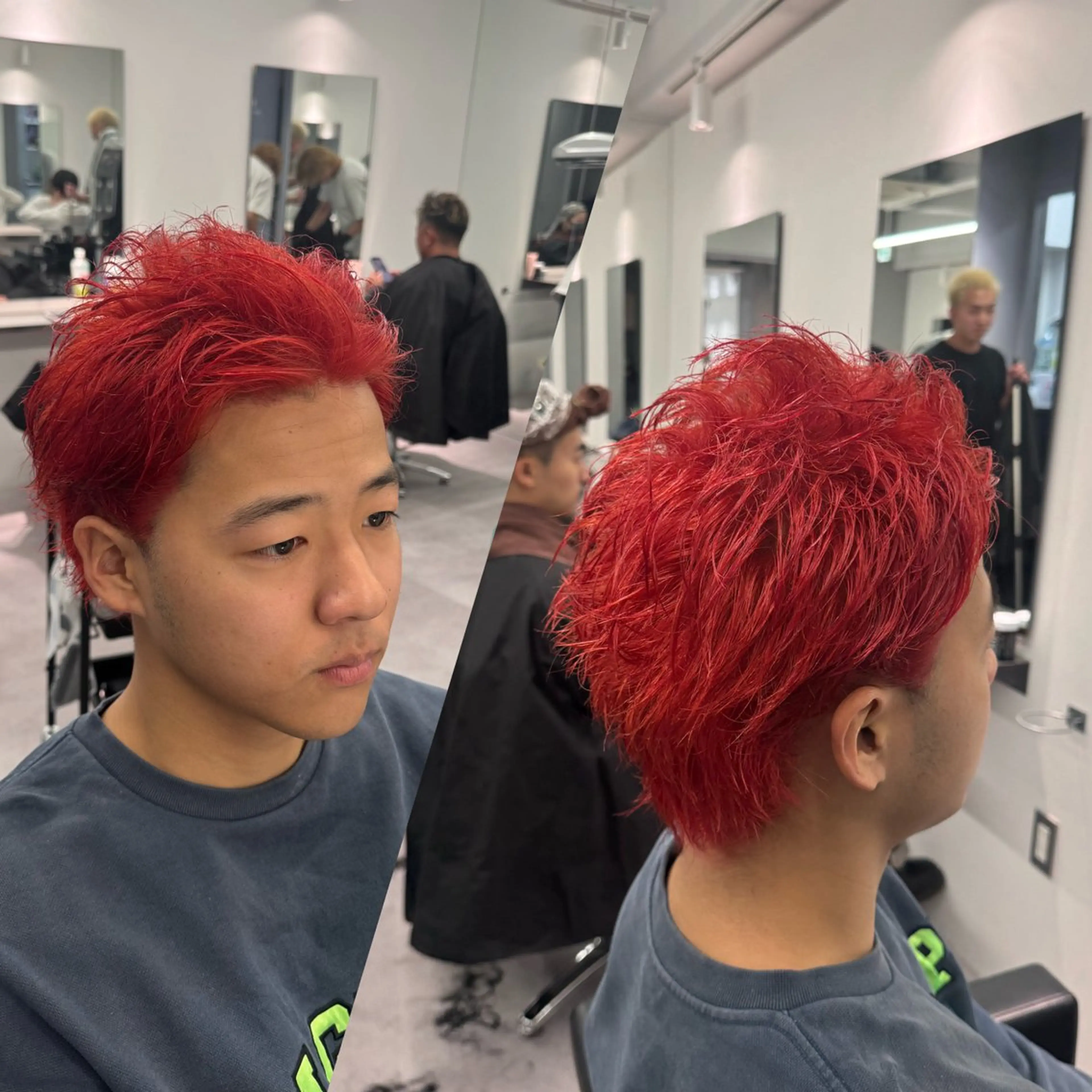 カラー メンズ R/🤎 パーマ＆ブリーチ🔥のヘアスタイル
