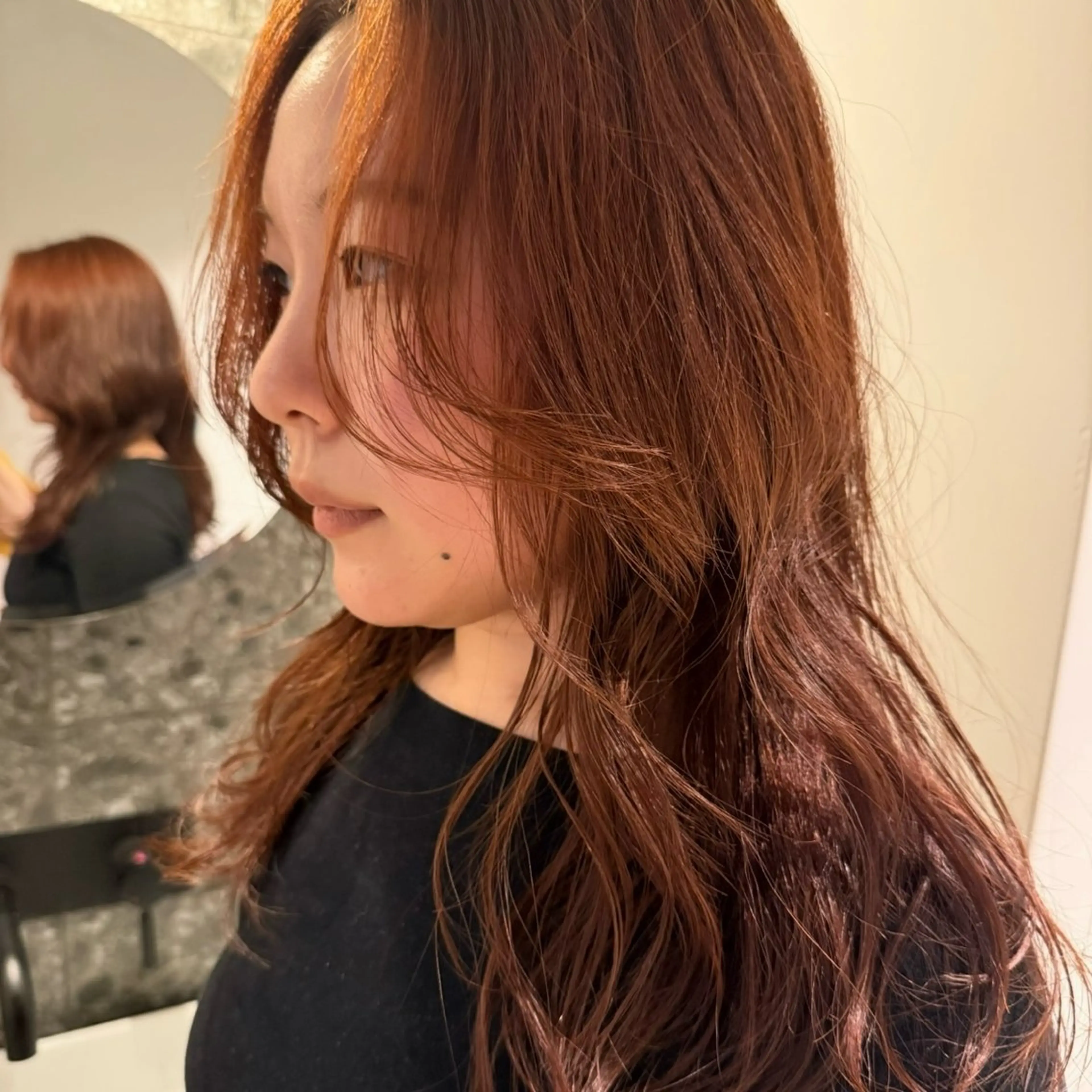 ロング カラー ブリーチ ブリーチなしカラー beni yumikoのヘアスタイル