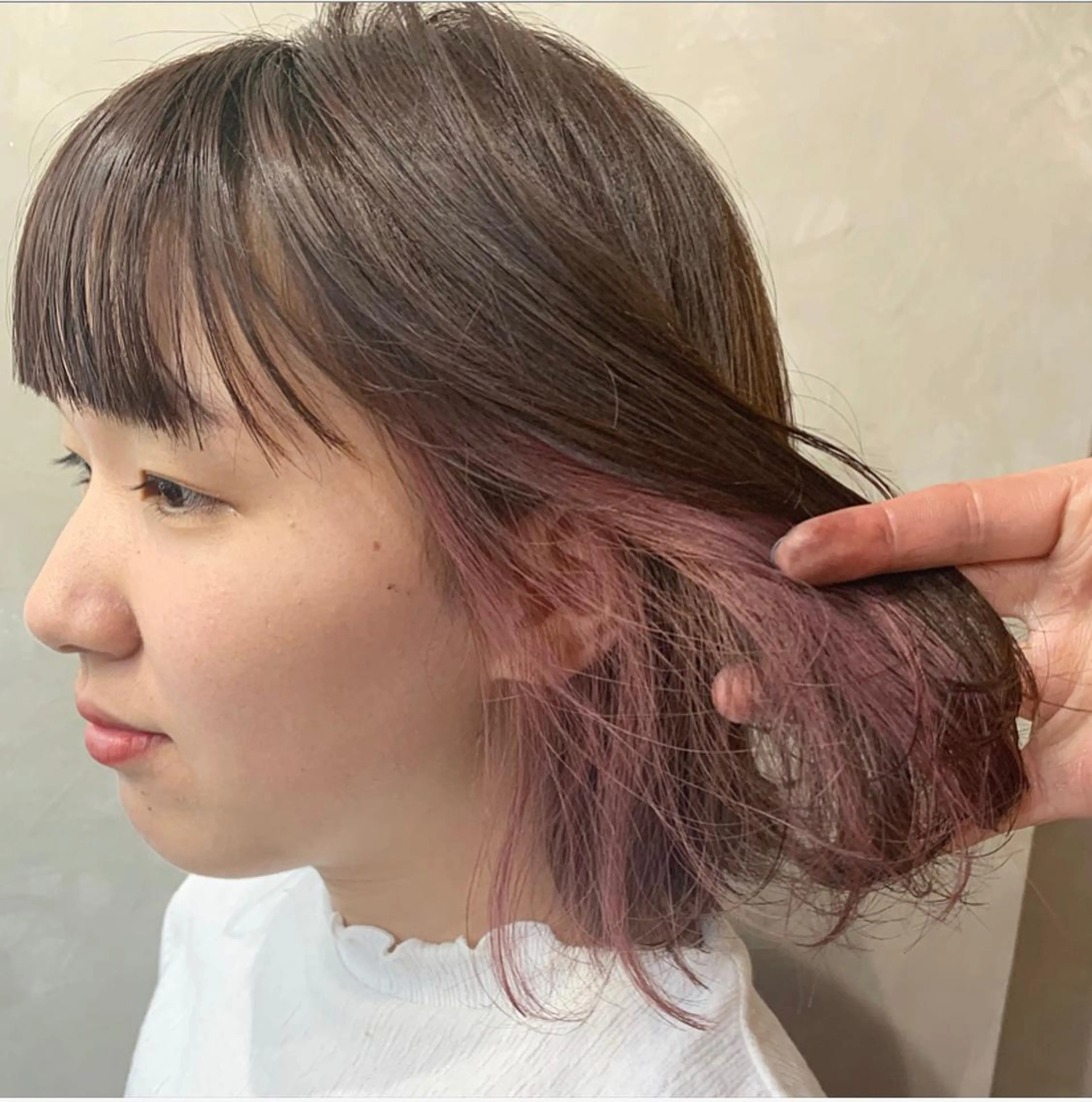 ミディアム カラー インナーカラー ラベンダーカラー ピンクカラー ピンクラベンダー friity所属・🕊️ HONOKAのヘアスタイル