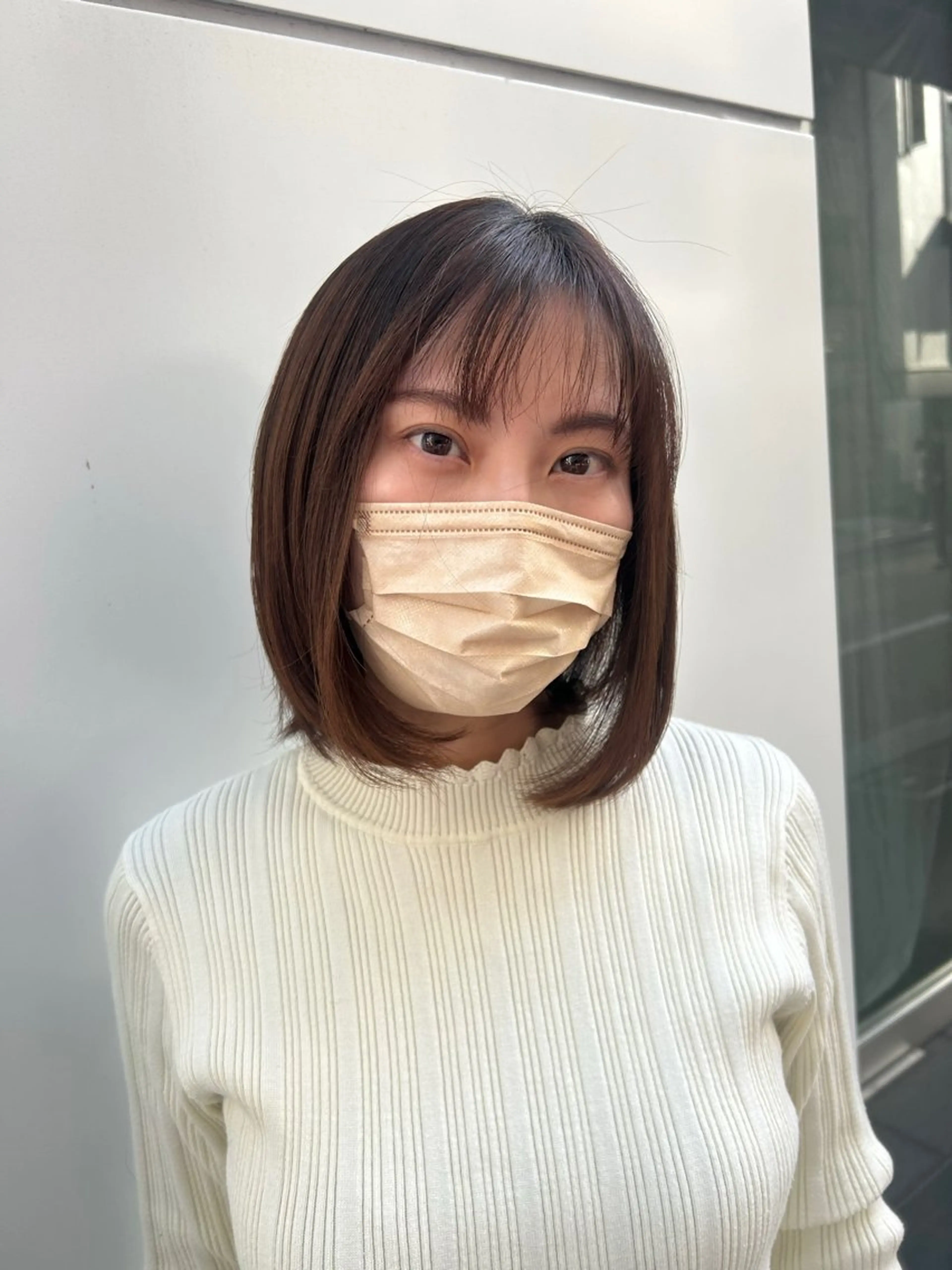 ミディアム カラー パーマ くせ毛 トリートメント ヘアカラー 山野愛子美容室銀座店所属・🌼髪質改善/透明感 艶髪タケドミのヘアスタイル