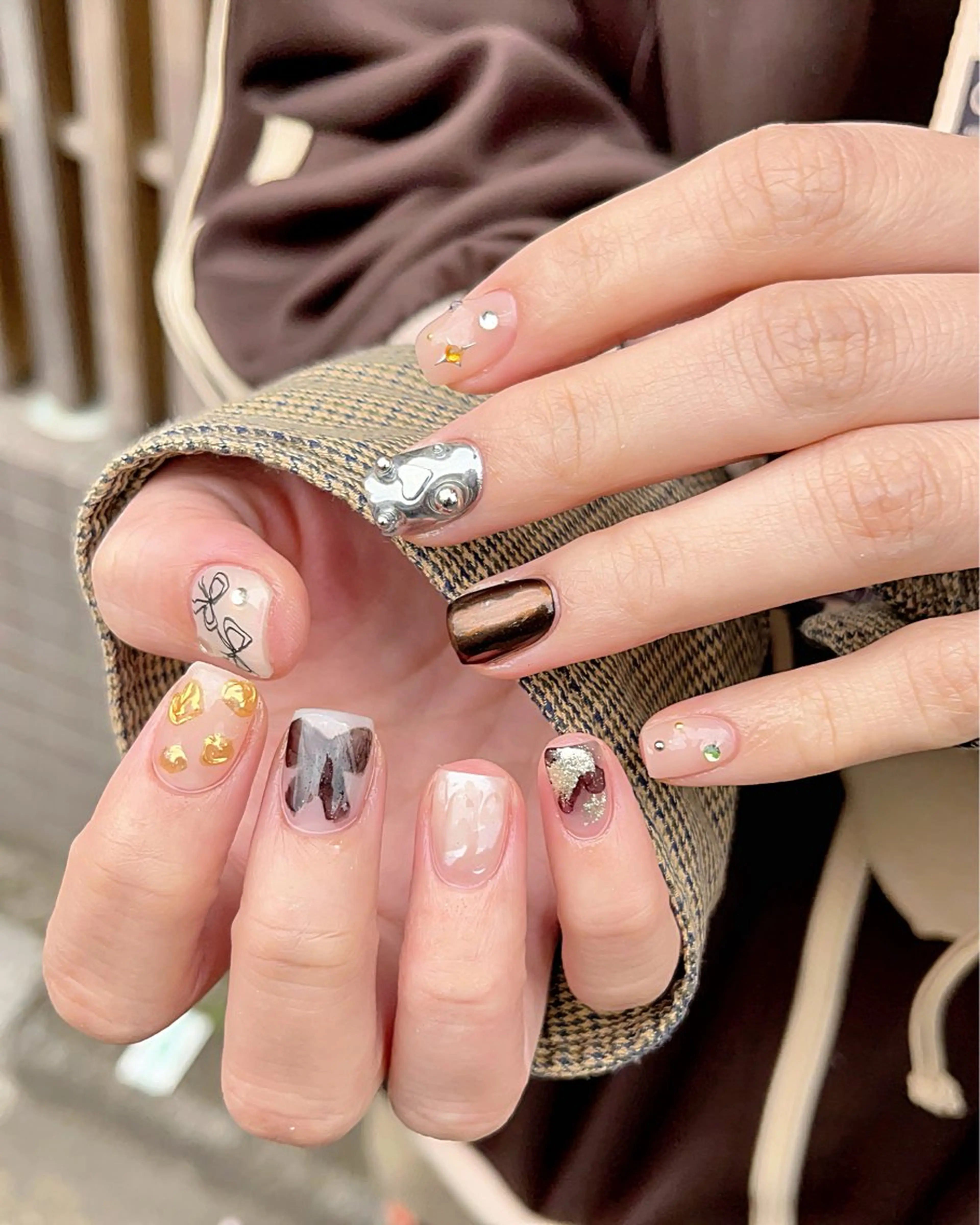ネイル フレンチネイル 韓国ネイル マグネットネイル マグネットフレンチ ニュアンスネイル ハンドネイル 🫧OPELIA NAIL渋谷🫧のネイルデザイン
