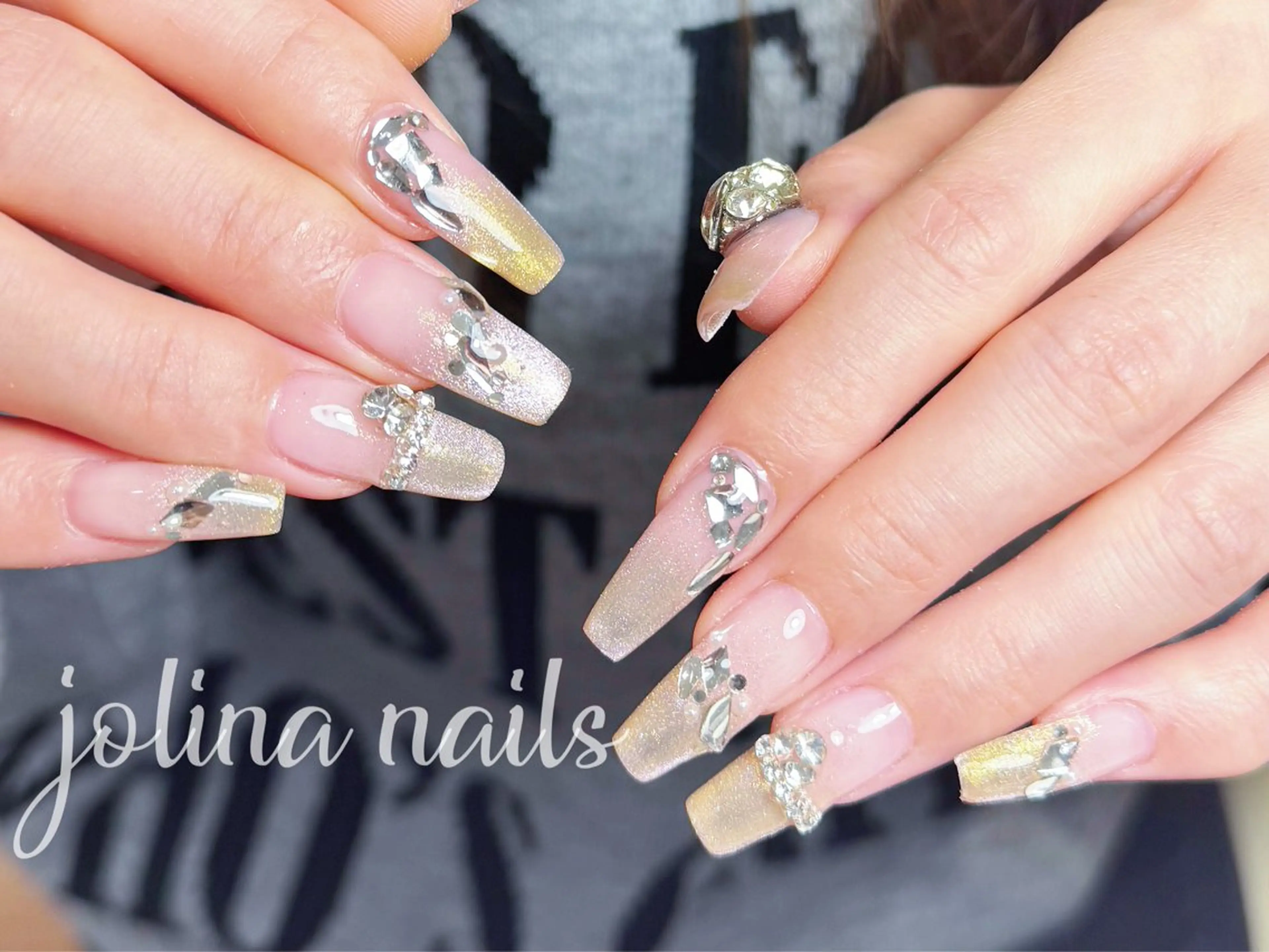 ネイル 長さ出し 持ち込み スカルプネイル ハンドネイル jolina nails鶴見店のネイルデザイン
