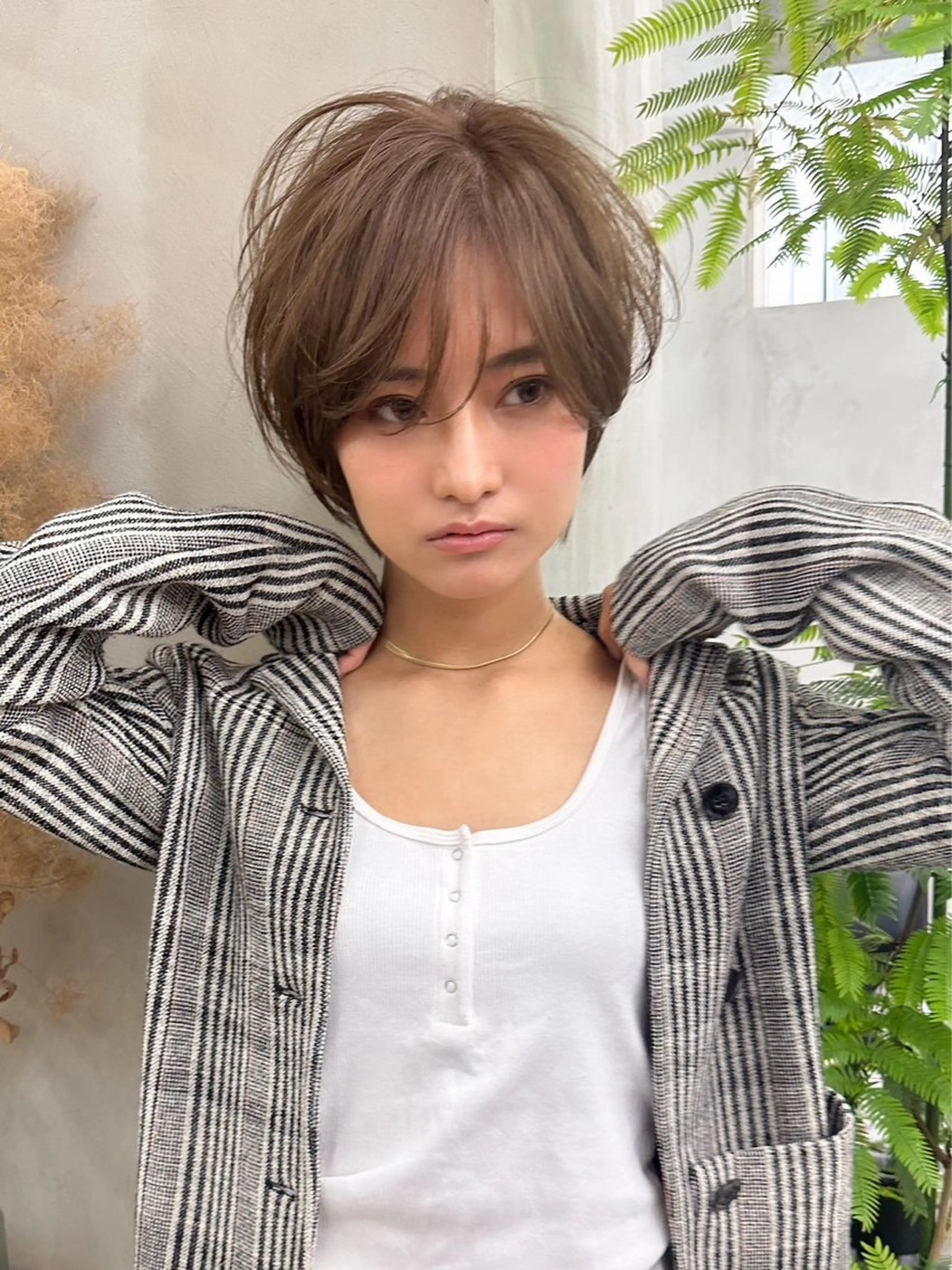 ショート 切りっぱなしボブ/ 小顔ボブNANAのヘアスタイル